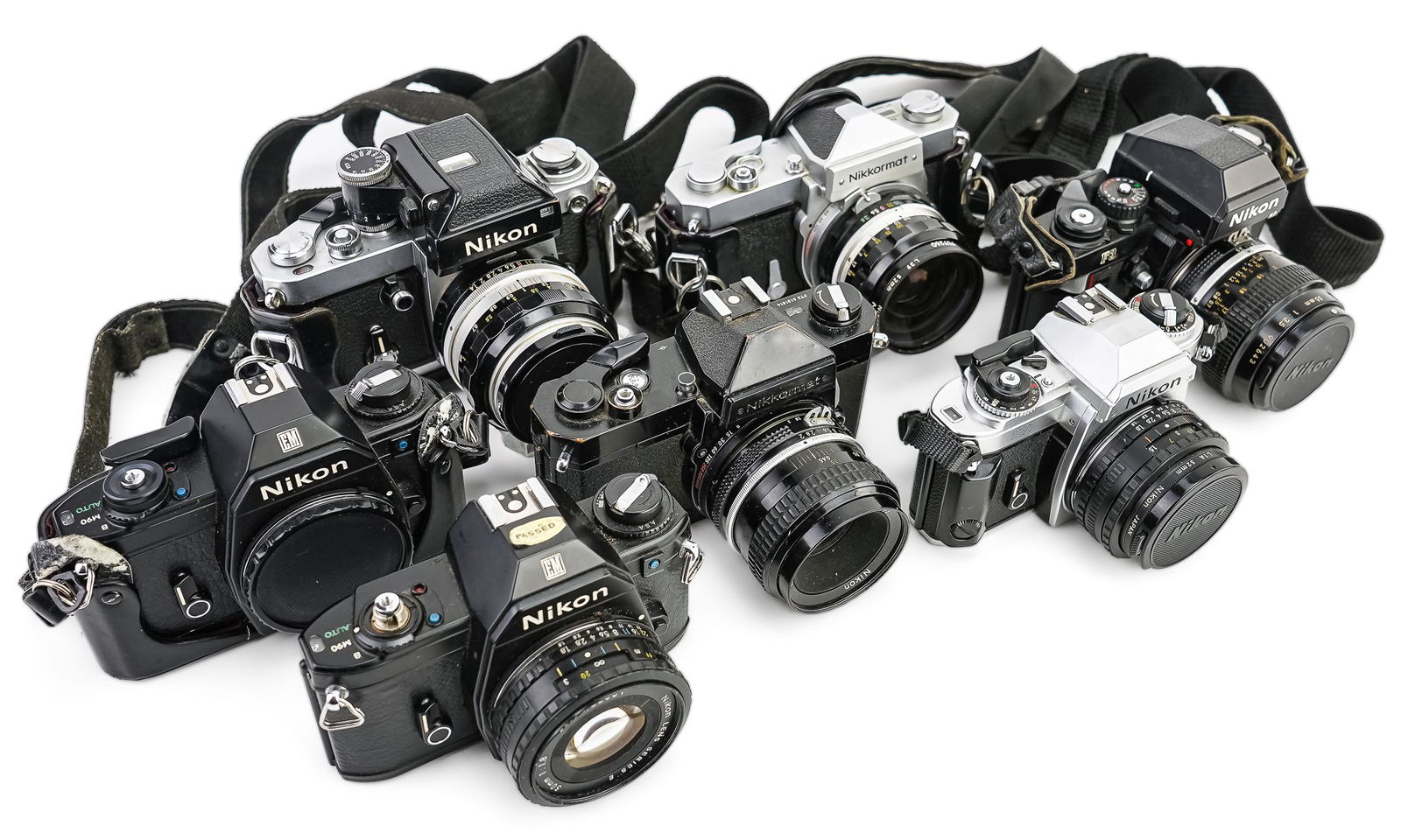 Group of Seven Nikon 35mm SLR Cameras (1 of 5)