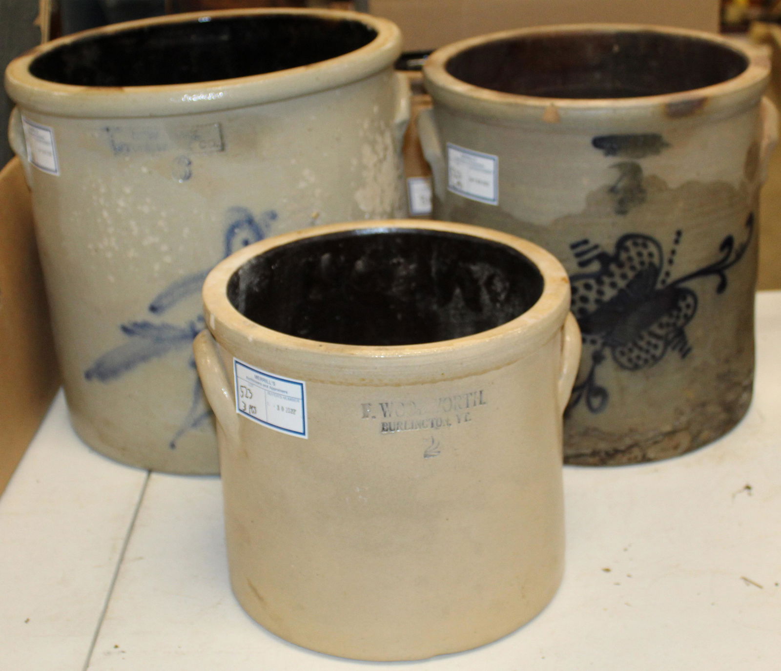 Two Large Stoneware Crocks and Burlington Crock (1 of 4)