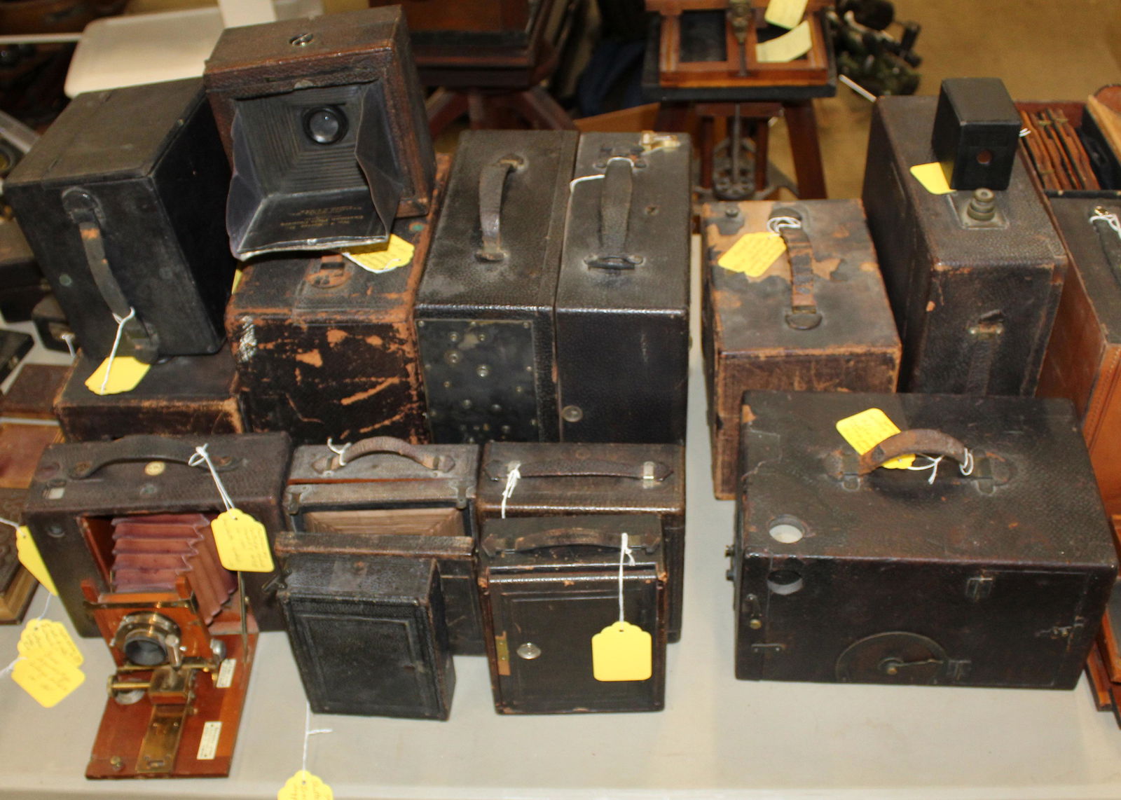 Large lot of Kodak type box cameras (1 of 1)