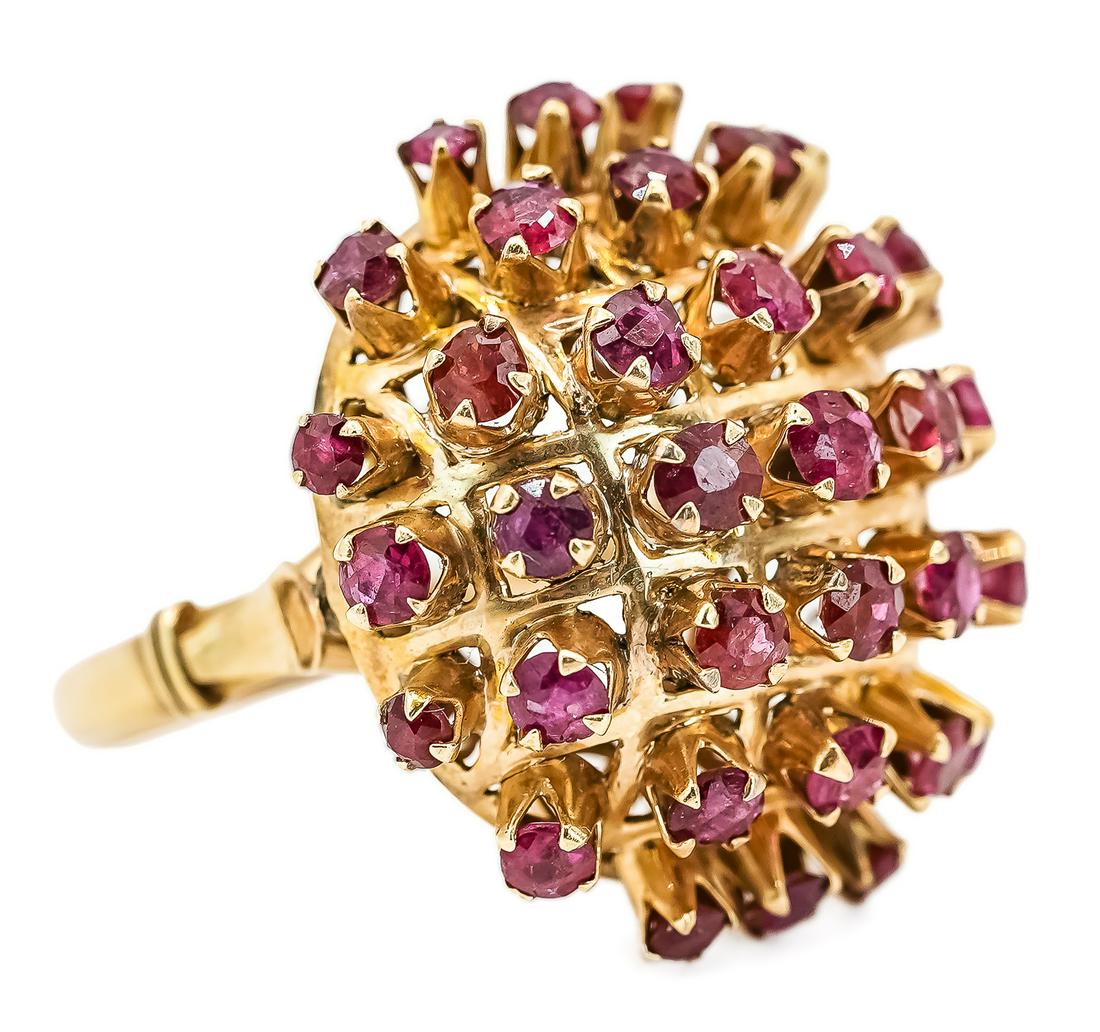 Ruby & 14k Modern Cocktail Ring (1 of 4)