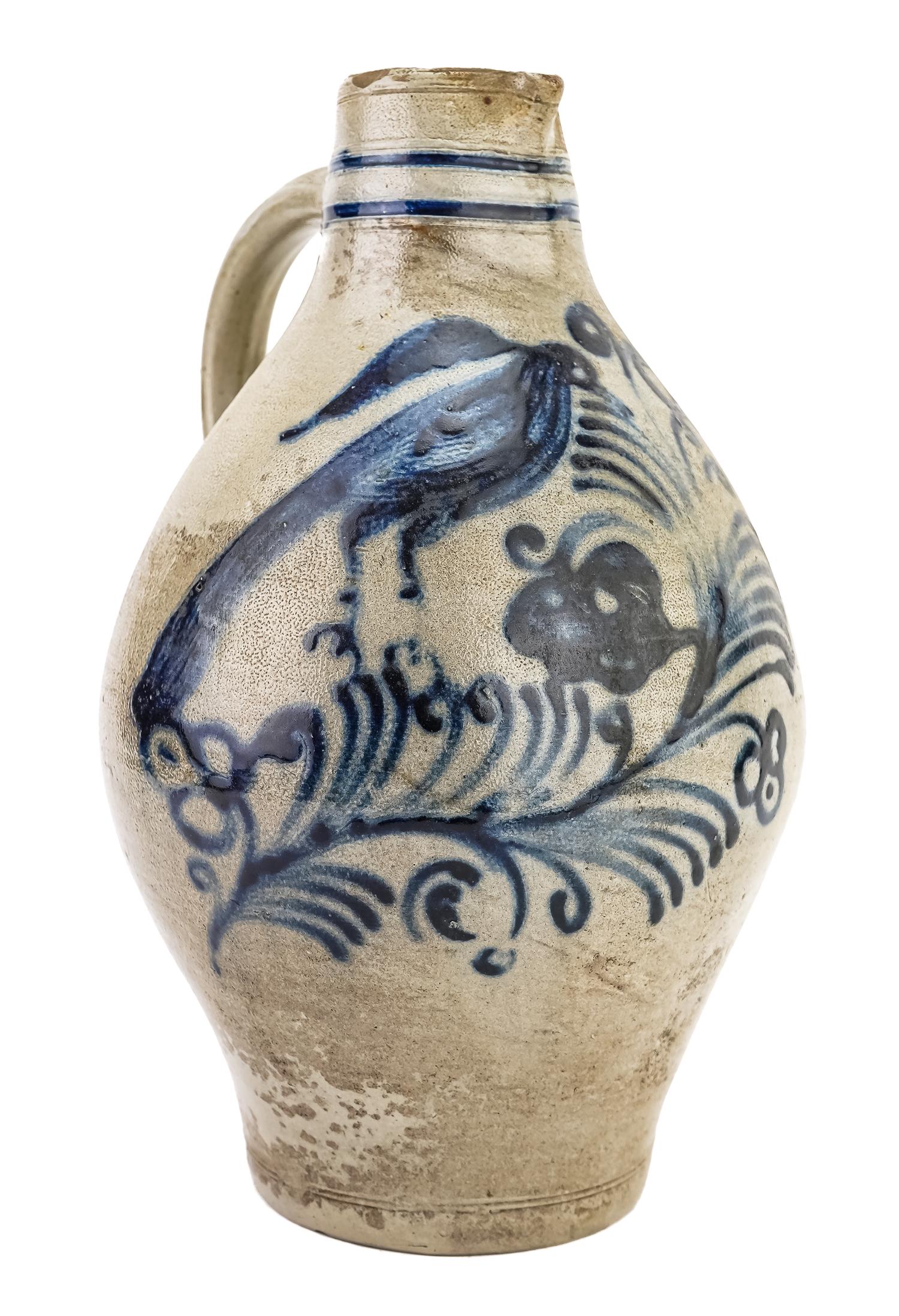 19th c German Westerwald Stoneware Jug (1 of 5)