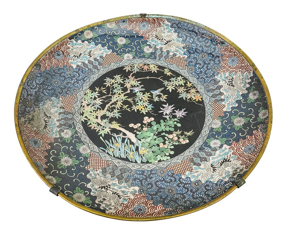 Large Chinese Cloisonne Charger (1 of 5)