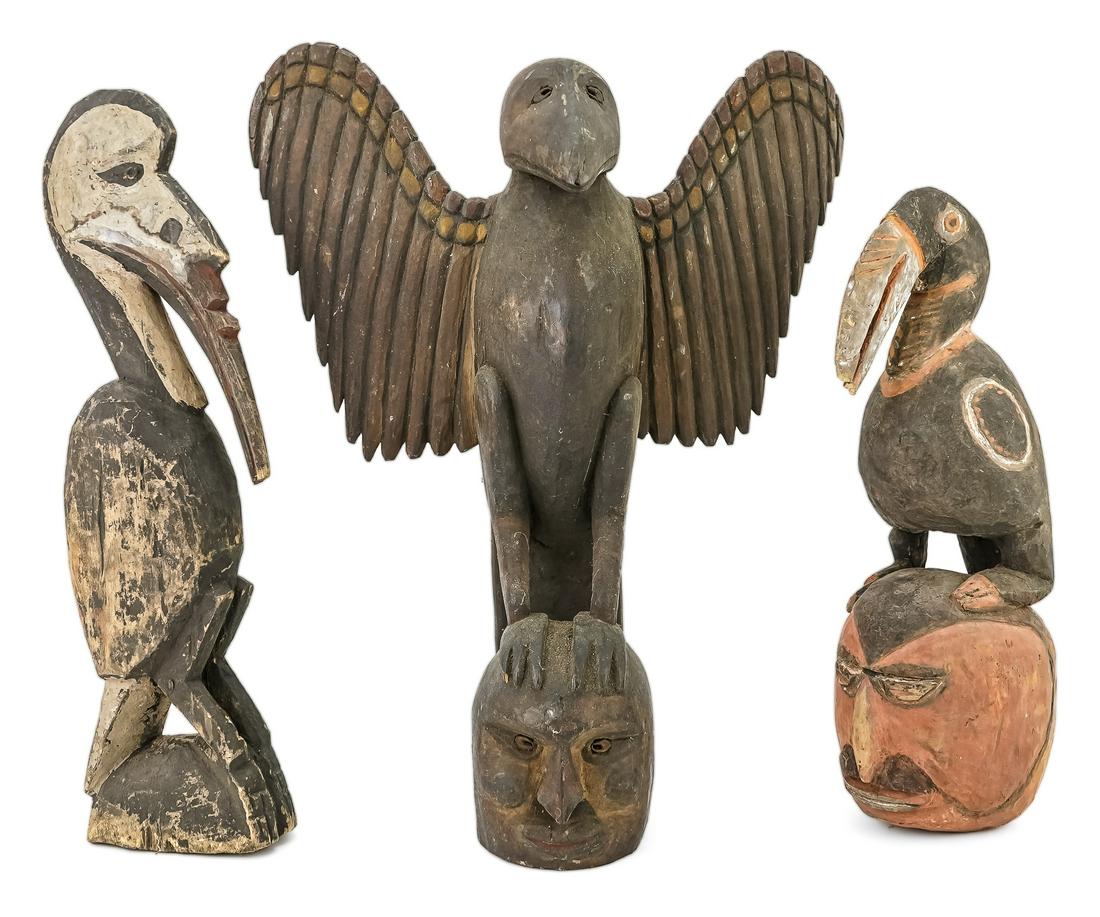 Three Papua New Guinea Bird Carvings (1 of 2)