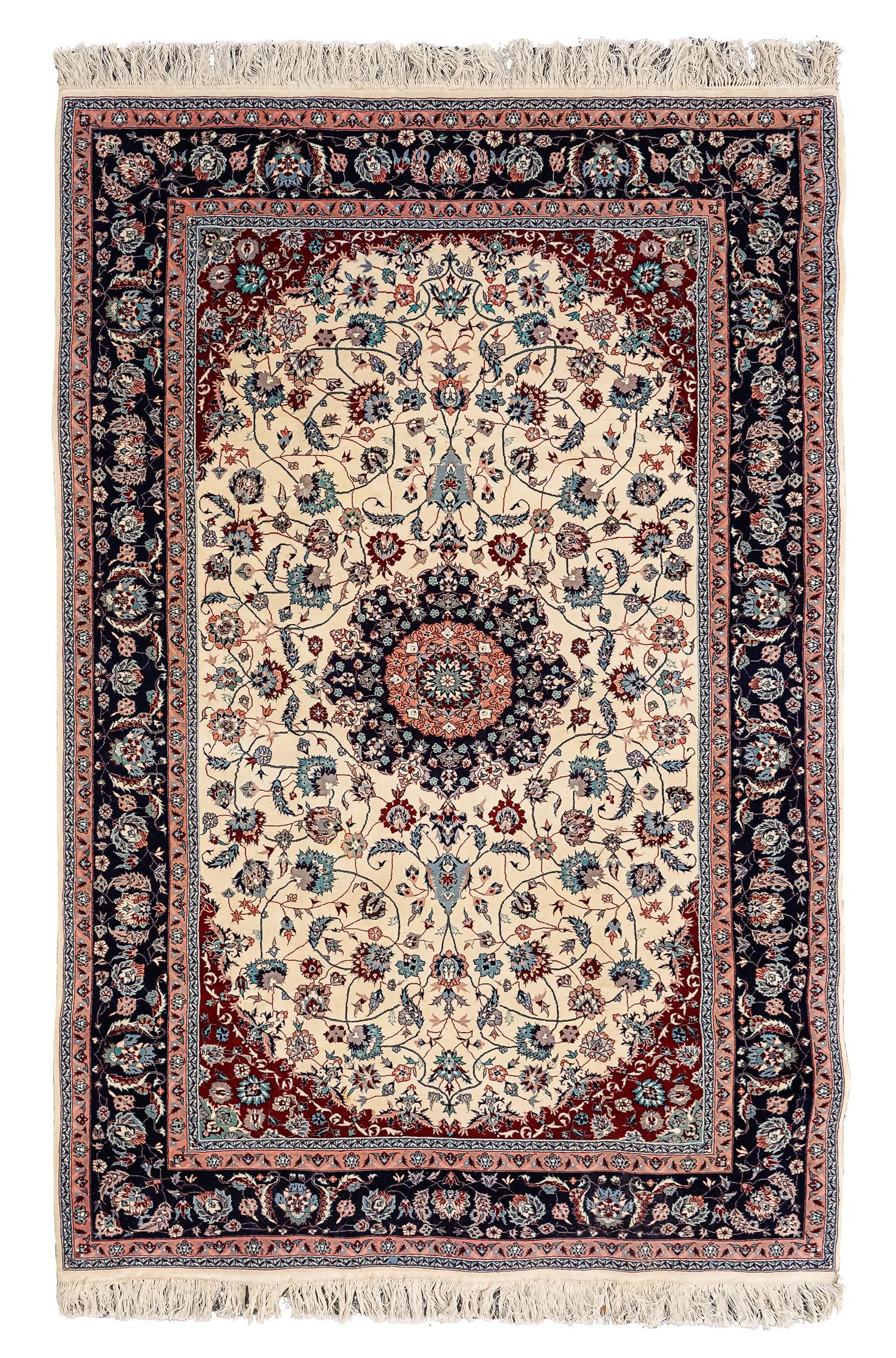 Late 20th c Persian Super Isfahan Area Rug (1 of 3)