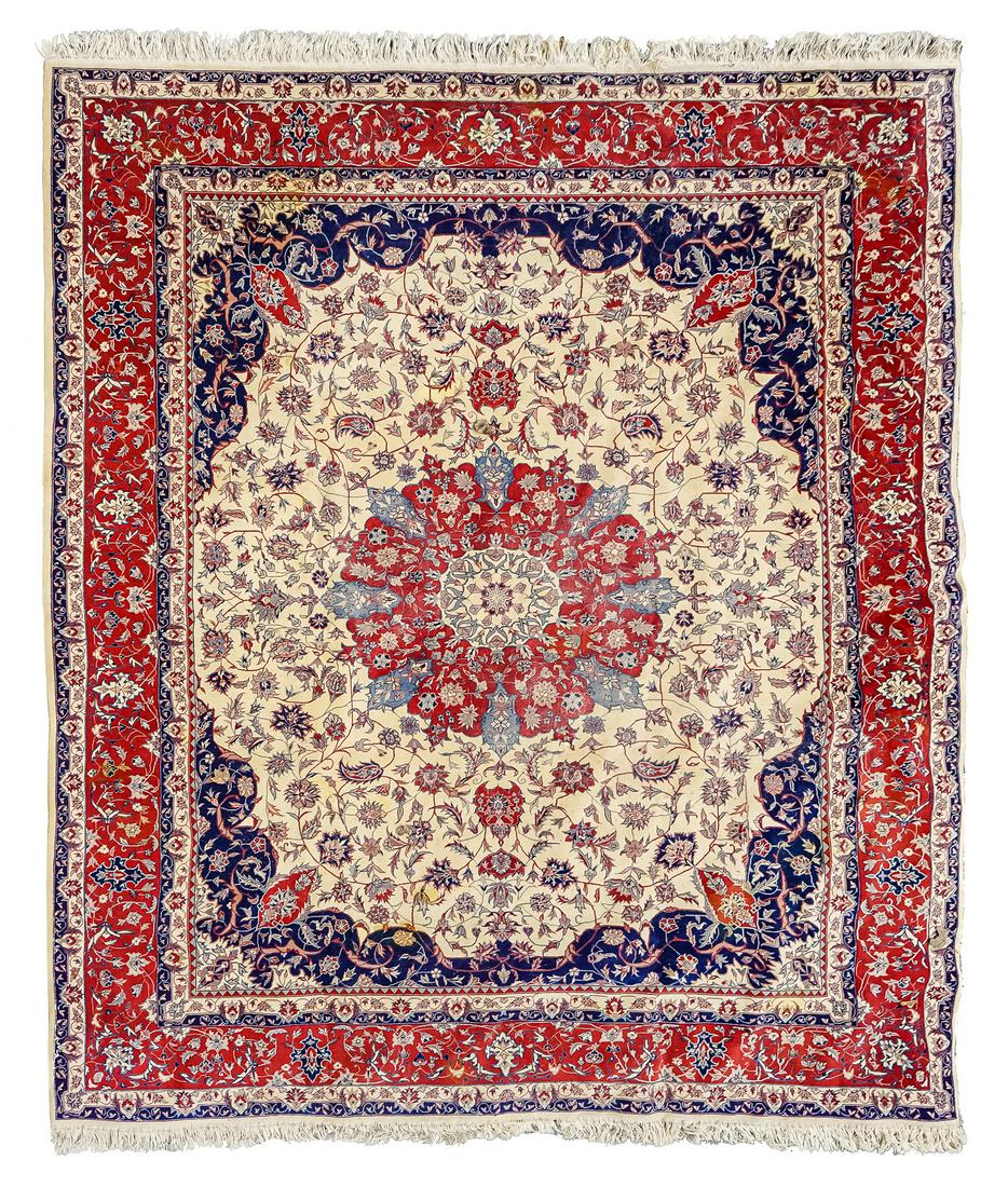 Late 20th c Persian Super Isfahan Main Carpet (1 of 3)