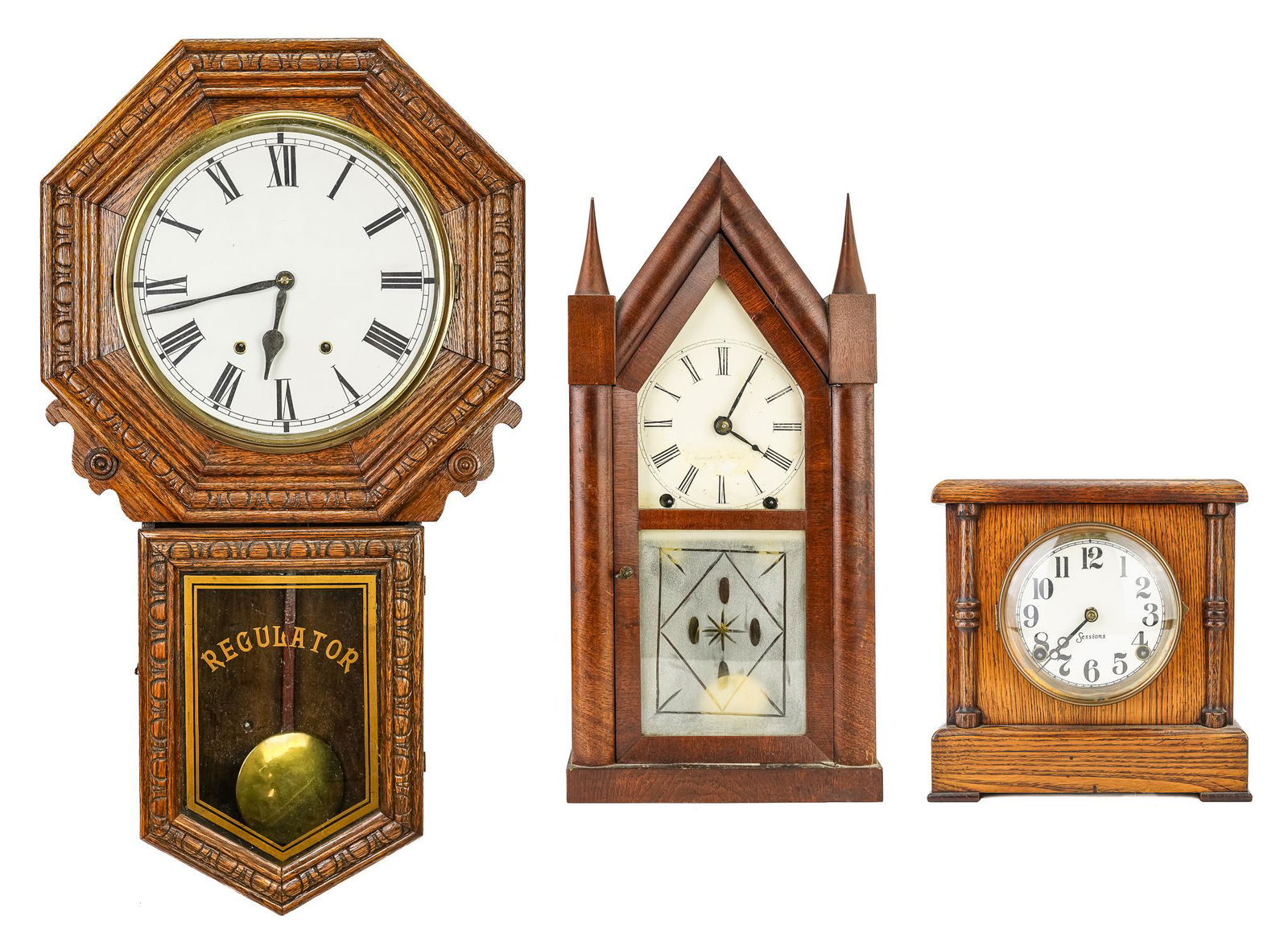 3 American Antique Clocks (1 of 9)