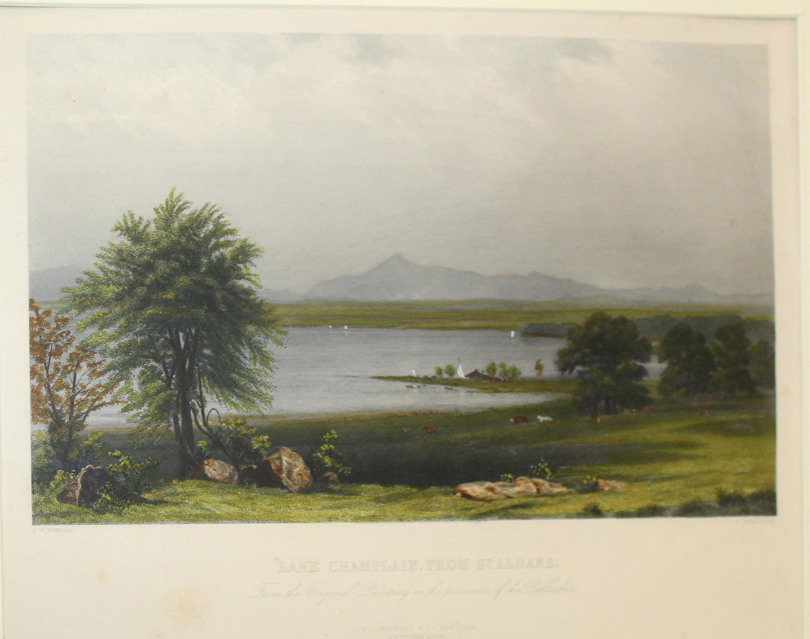 Lake Champlain From St. Albans Hand Colored Lithograph (1 of 1)