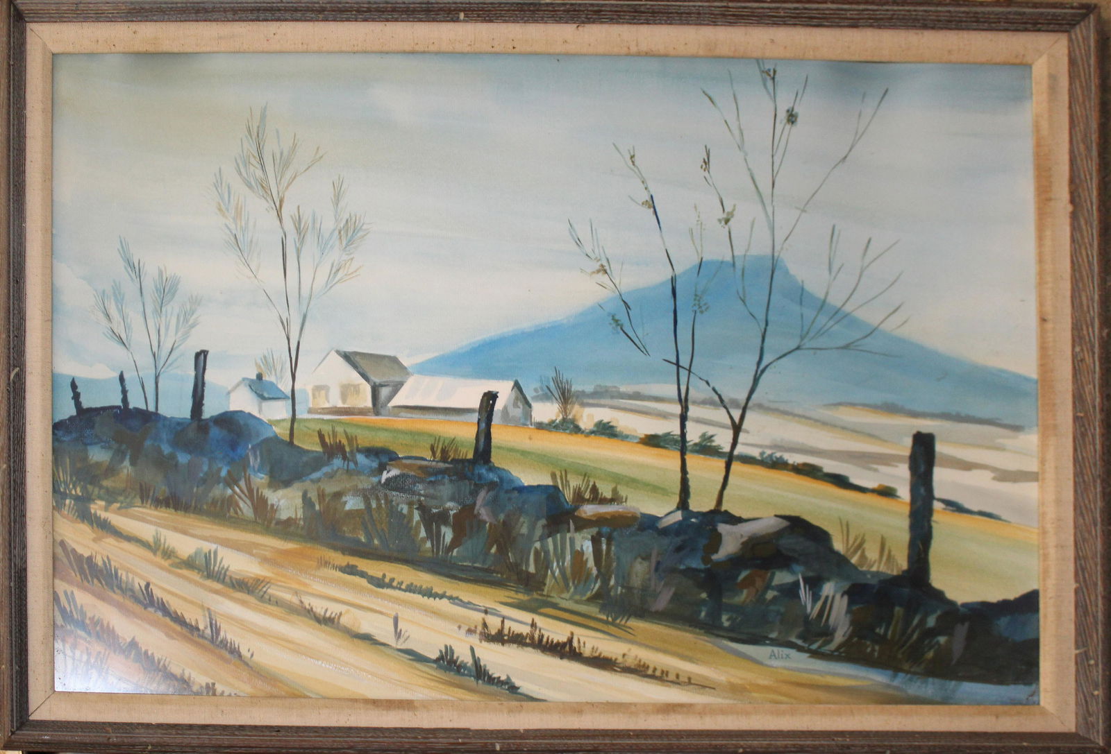 watercolor of Camel's Hump Signed Alix (1 of 2)