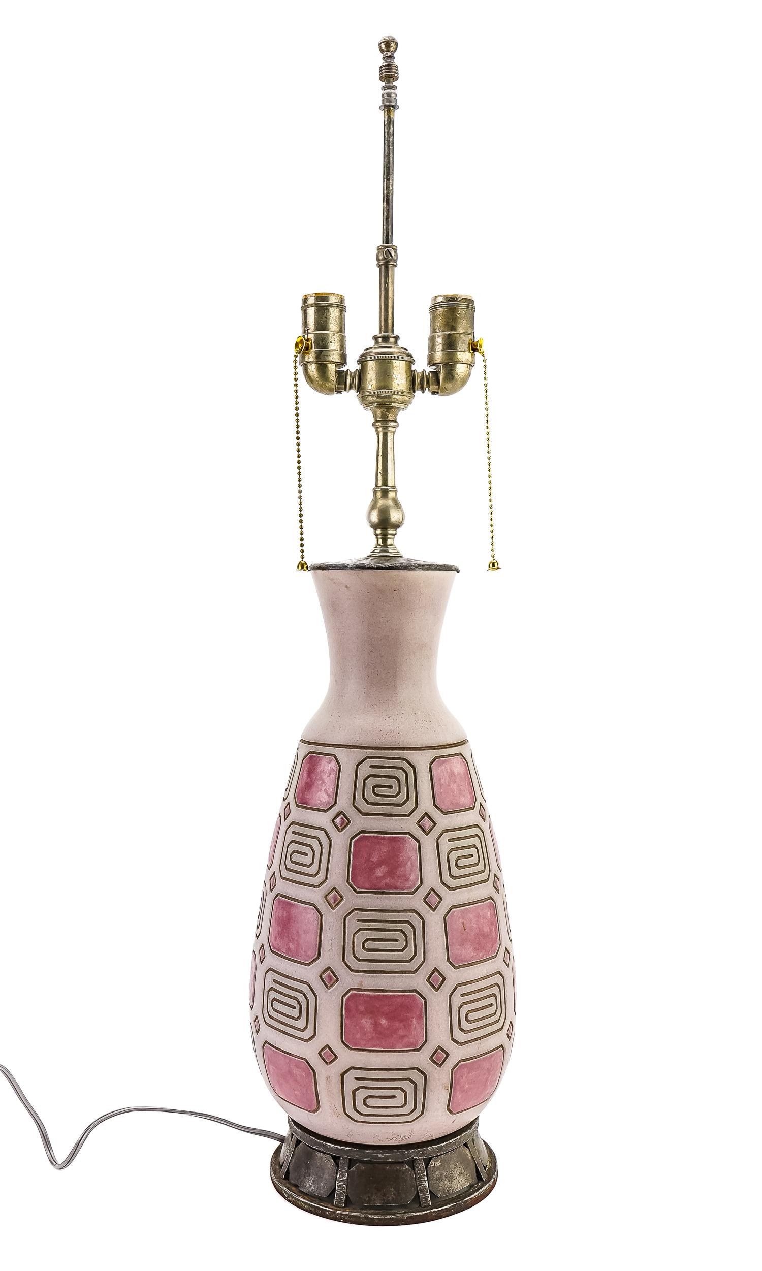 Joseph Mougin Pottery Vase Lamp (1 of 5)