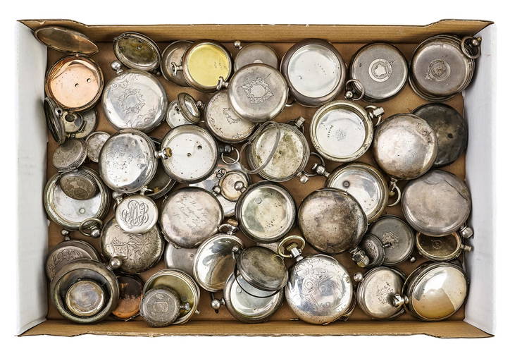 Collection Of 50 Silver Pocket Watch Cases
