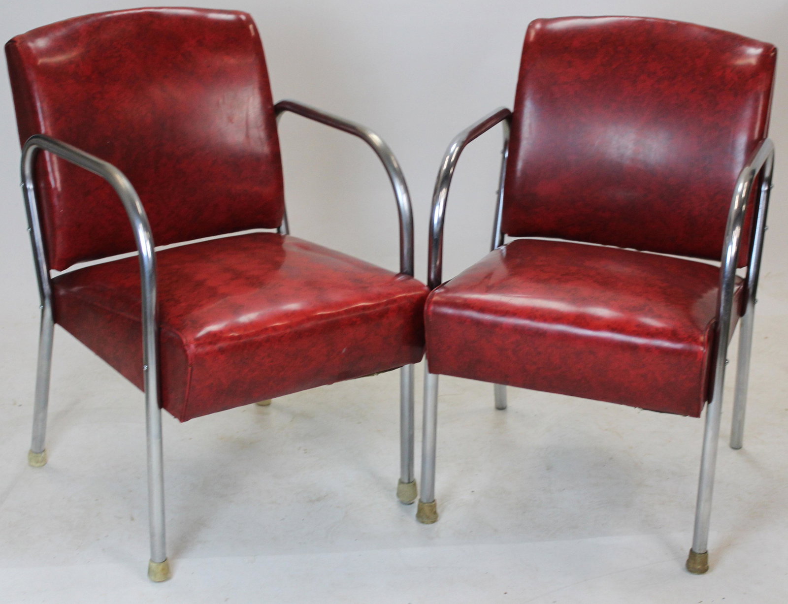 4 Vinyl and Chrome 1950's lounge chairs (1 of 2)
