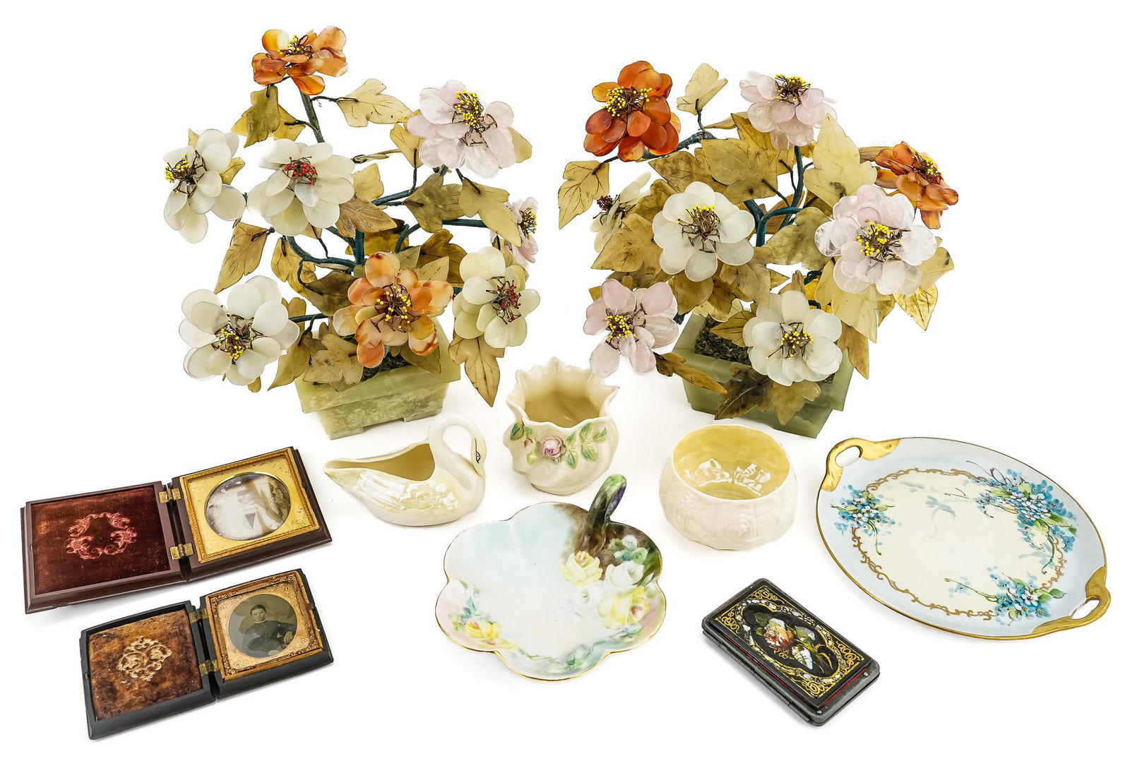 Chinese Jade Floral Groups, Porcelain, Dag Cases (1 of 3)