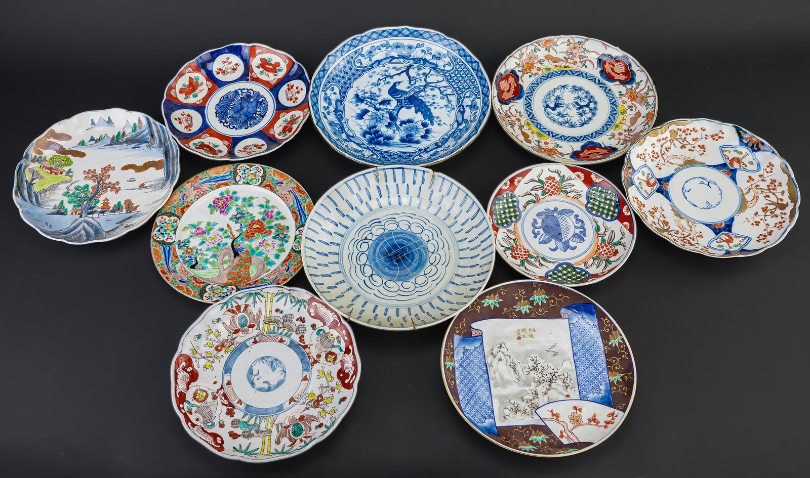 Collection of 10 Japanese Imari Porcelain Plates (1 of 2)