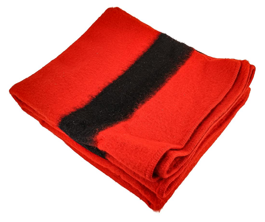 Whitney Point Wool Blanket: Whitney Point red & black wool point blanket