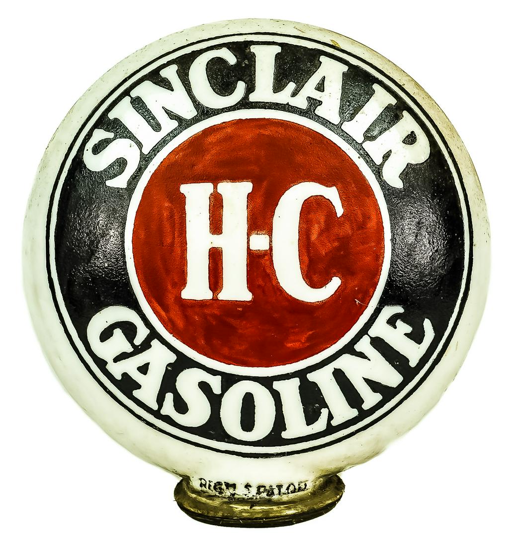 Circa 1925 - Sinclair HC Milk Glass globe (1 of 2)