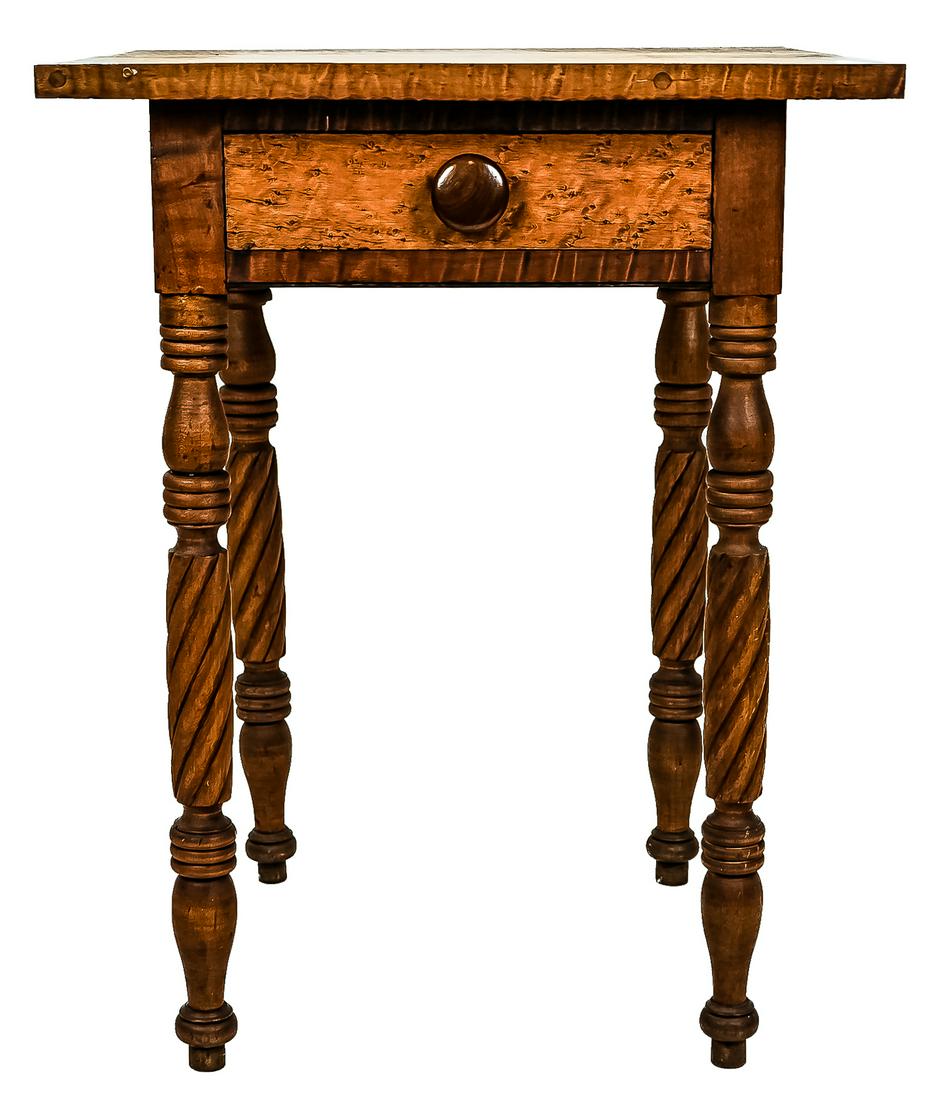 Northern Vermont Tiger Maple One Drawer Stand (1 of 5)