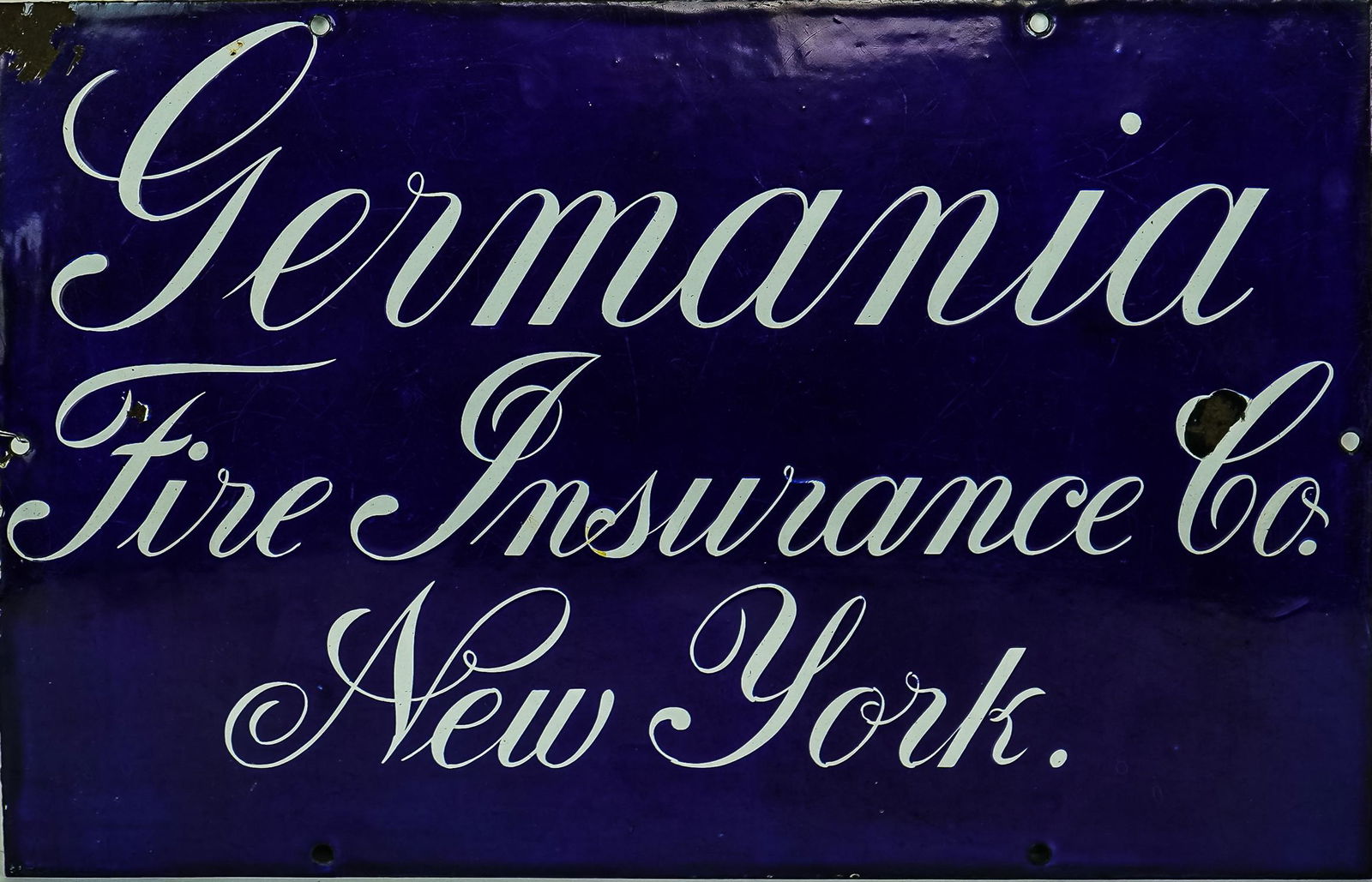 Germania Fire Insurance Co. New York Trade Sign (1 of 2)