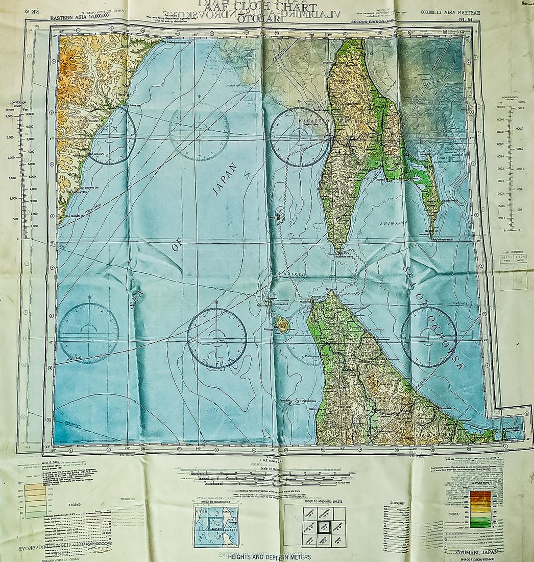 4 WWII Silk Pilots Escape or Invasion Maps (1 of 4)