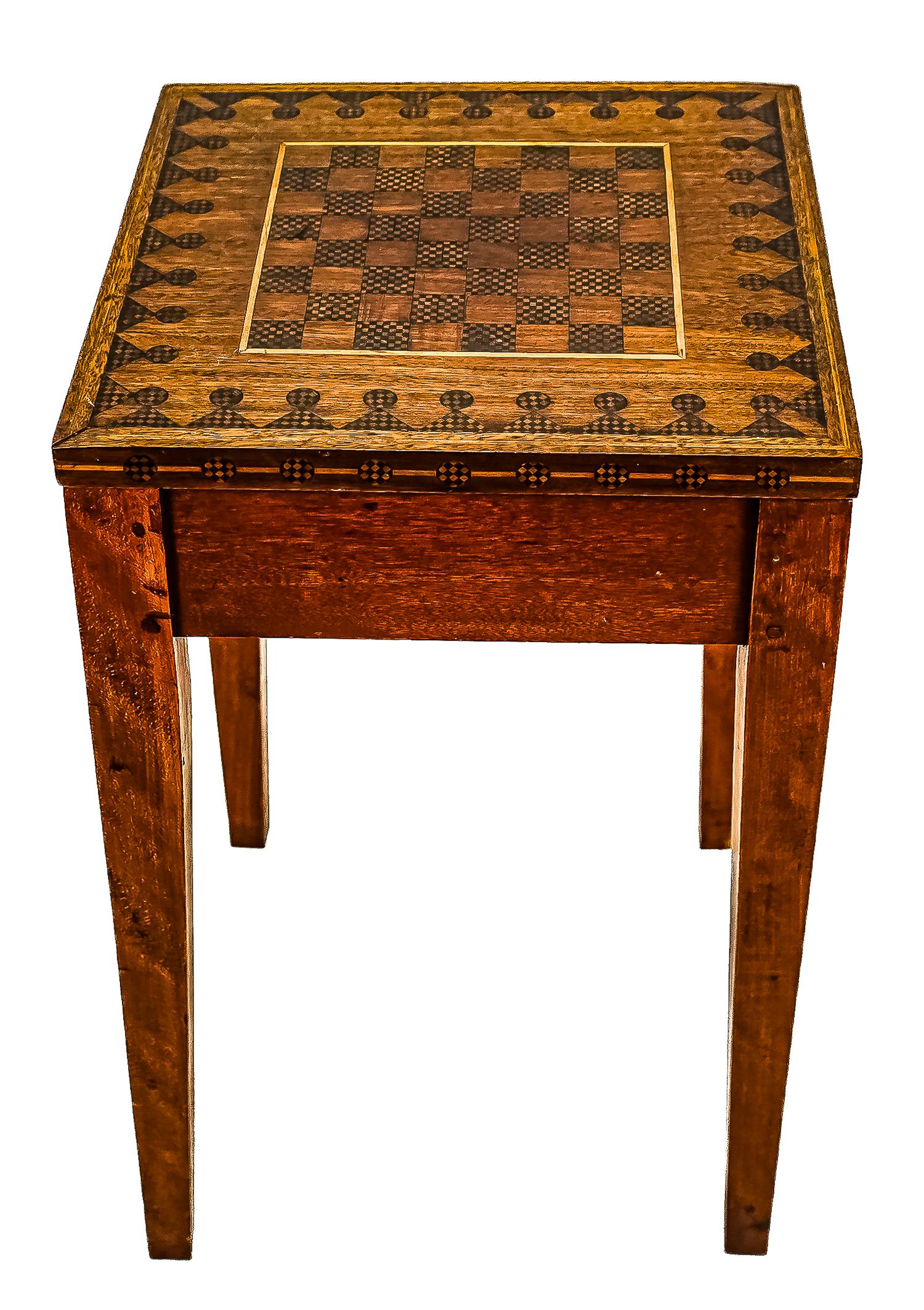 Inlaid Taper Leg Game table (1 of 5)