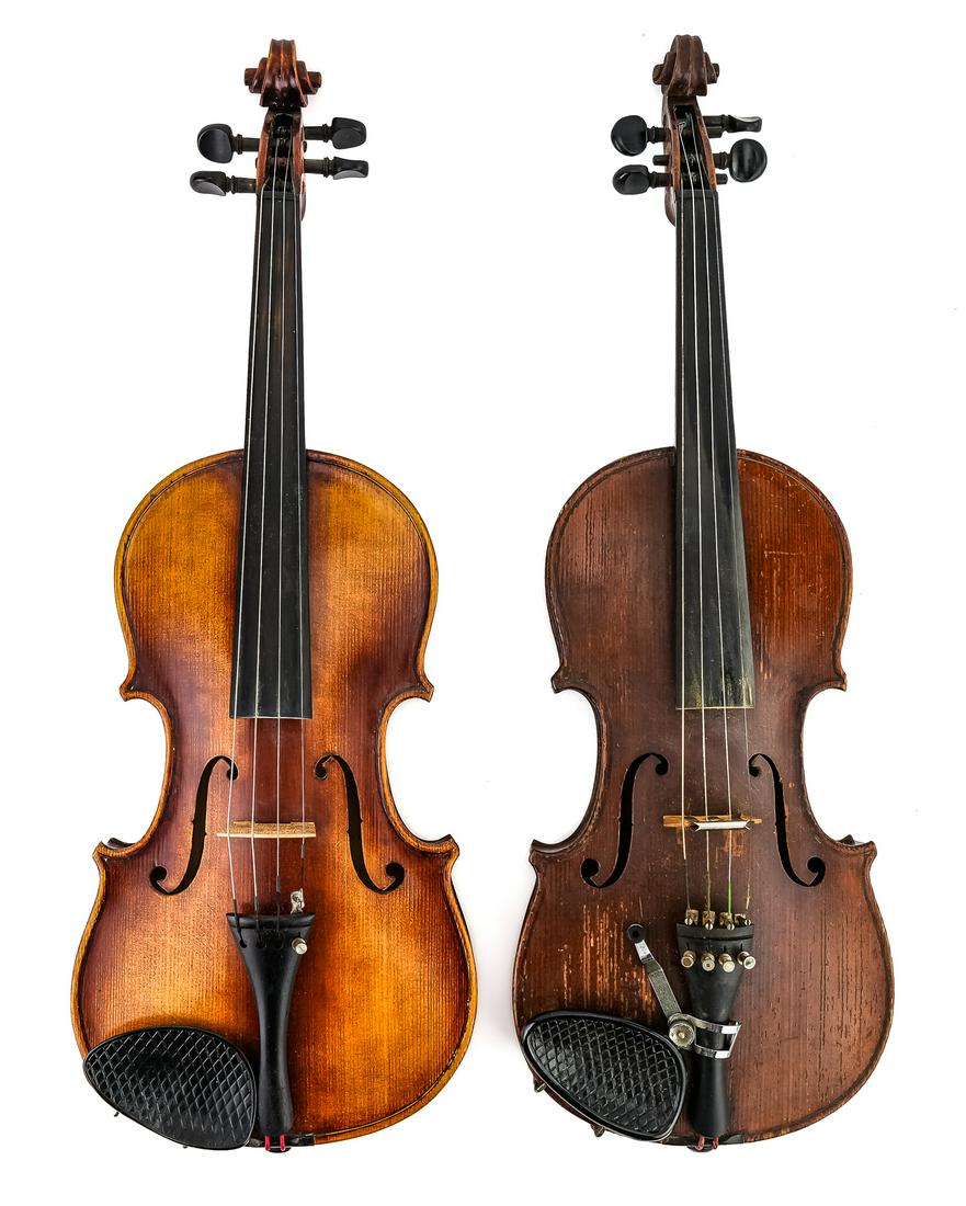 Two 19th or Early 20th c German factory violins (1 of 13)