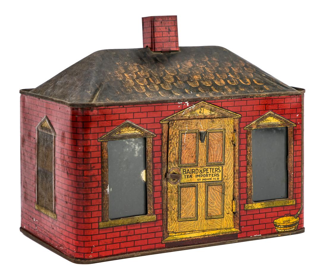 Baird and Peters Tea- Figural Cottage Tea Tin (1 of 6)