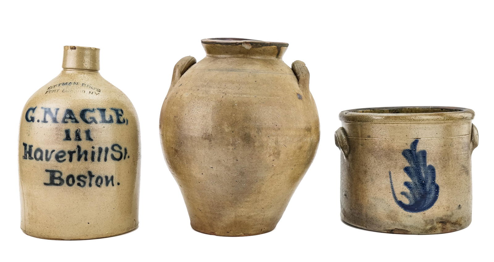 3 pcs. of 19th c. Salt Glazed Stoneware (1 of 3)