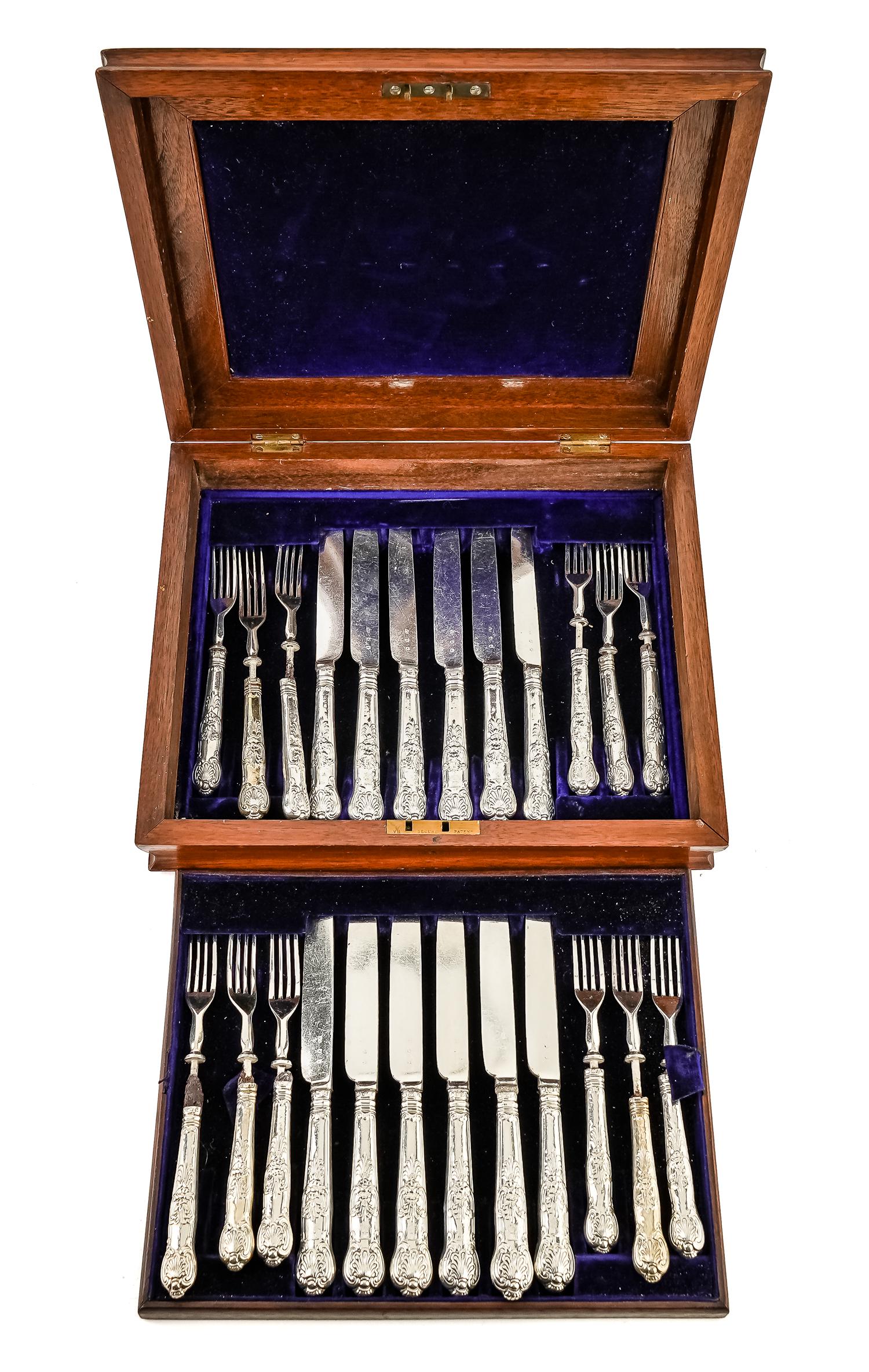 Set of English Sterling Handled Cutlery in Case (1 of 2)