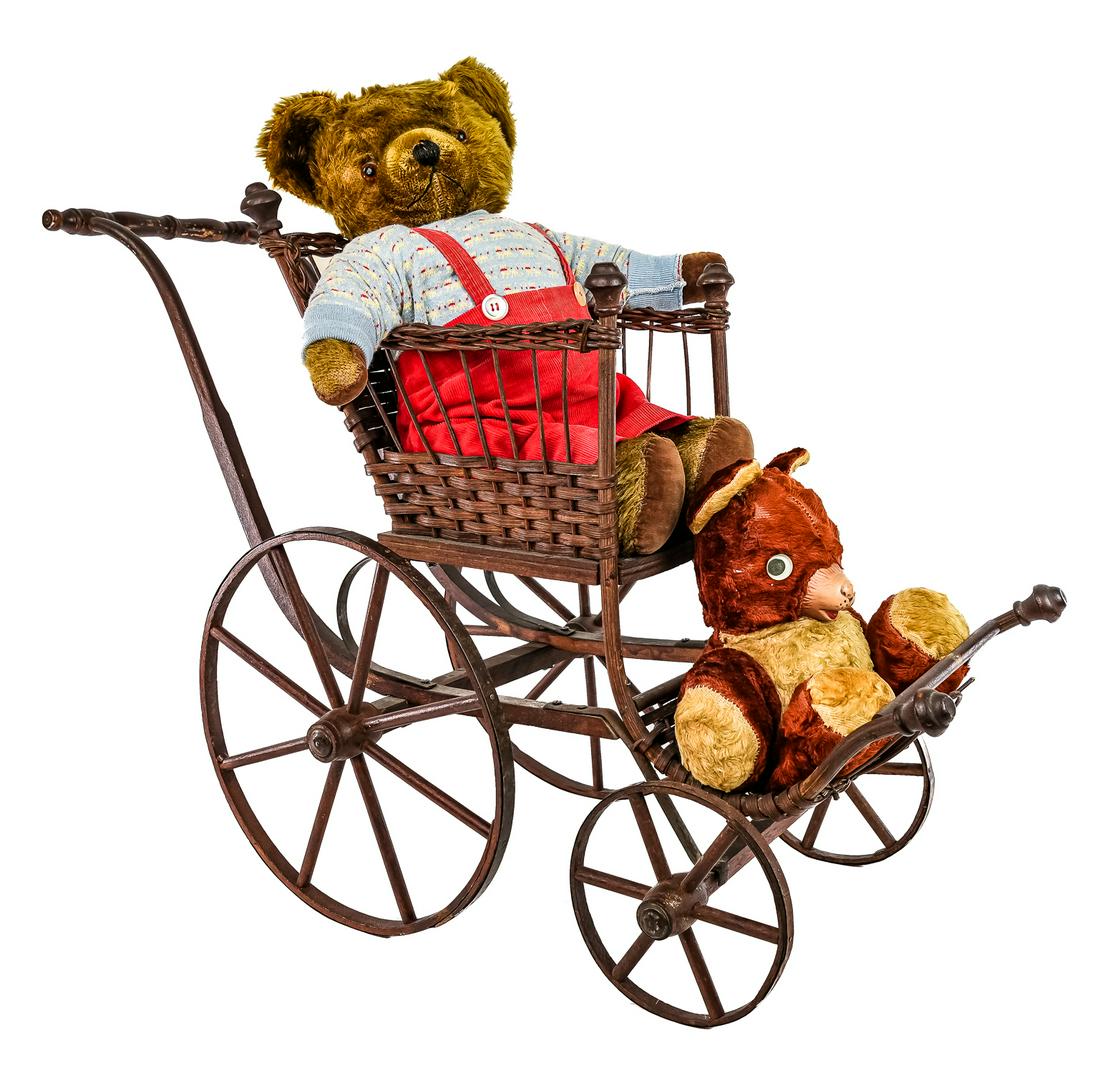 Vintage Doll Pram, Mohair Teddy Bears (1 of 4)