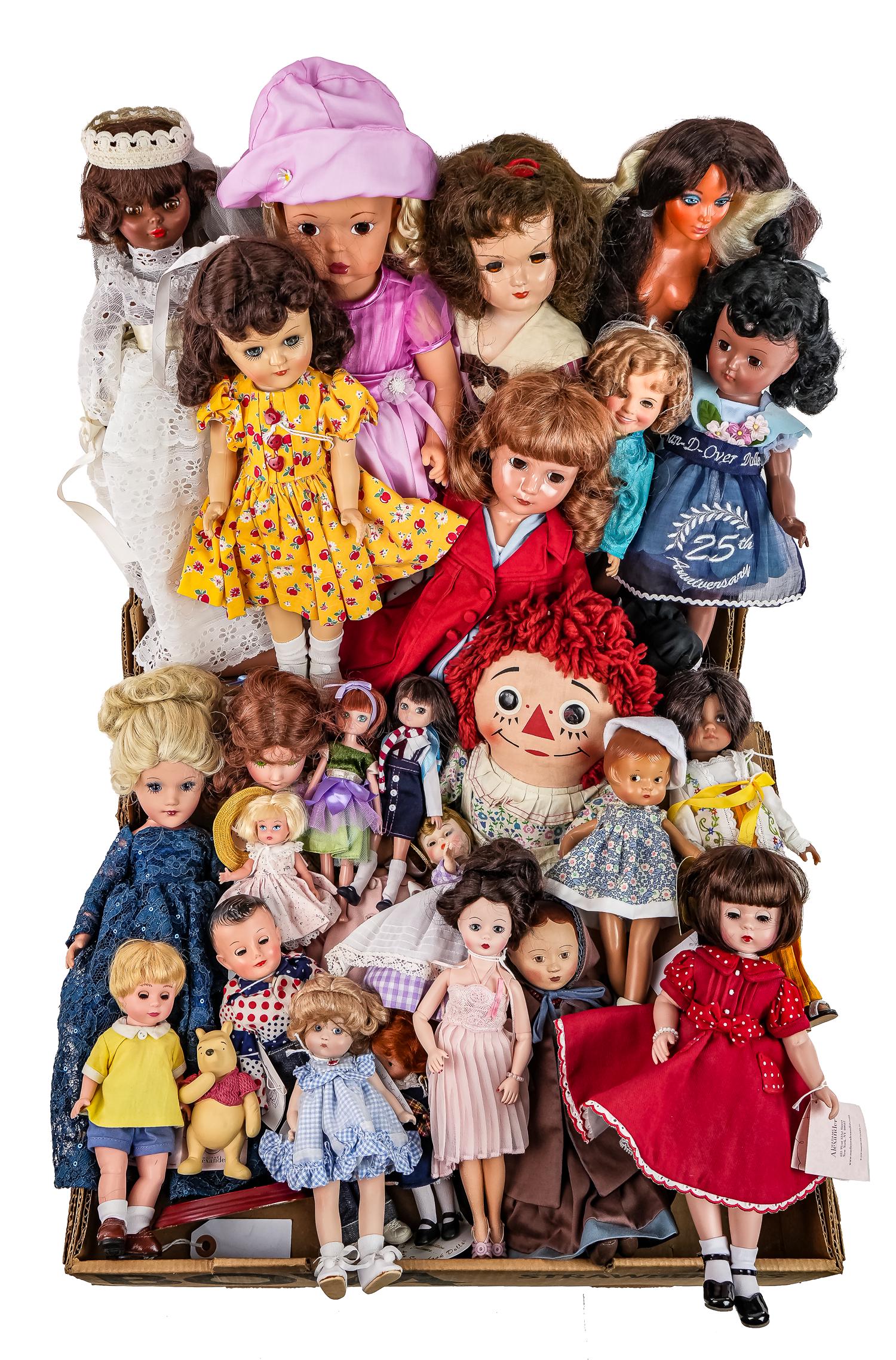 Reproduction, Re-Issue Dolls: Reproduction & re-issue dolls, including Madame Alexander, Vogue, Idel Toni by Effanbee, etc, hts 10" to 18"