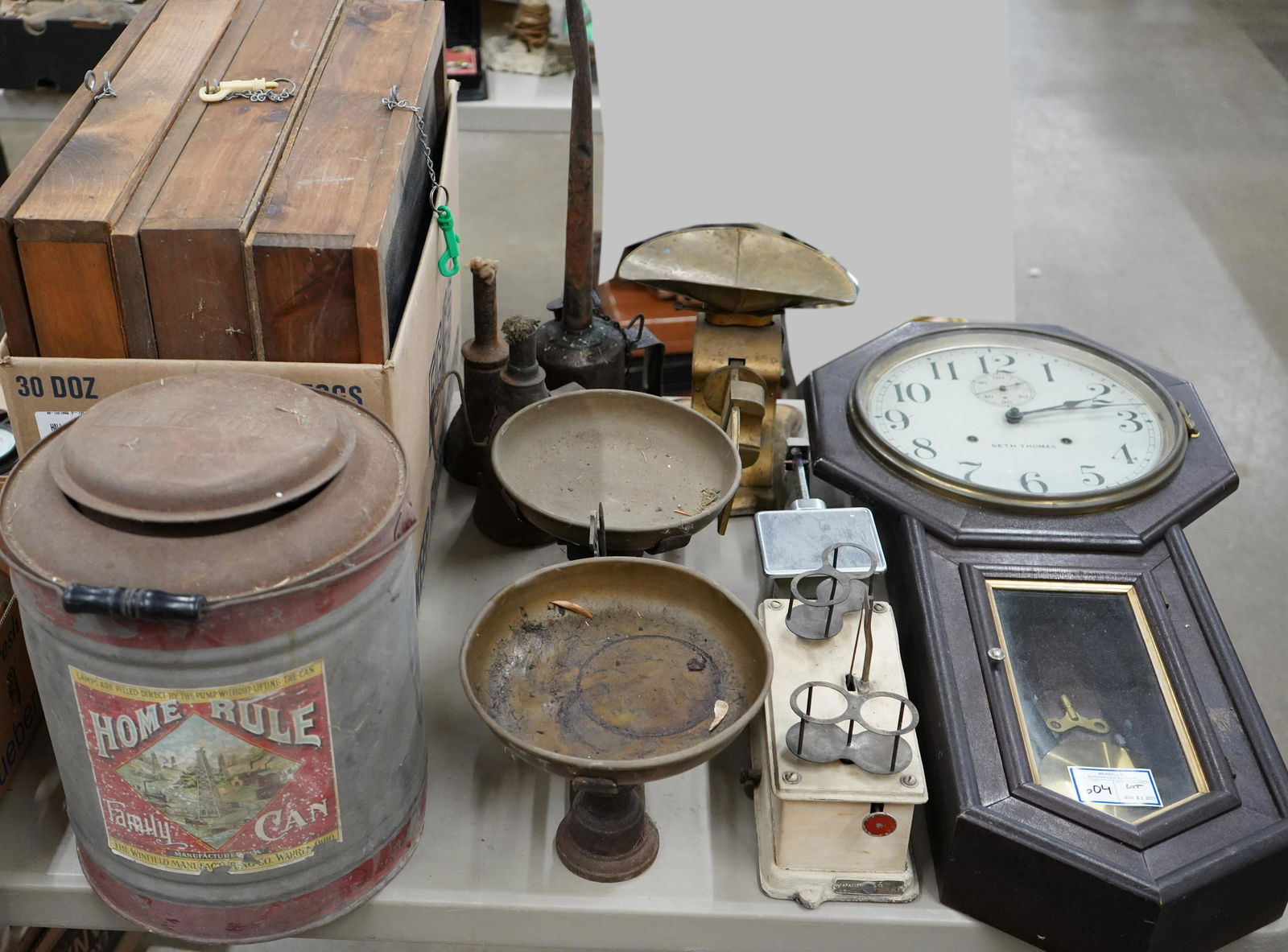 Estate Lot Incl. Regulator Clock, Scales, Etc. (1 of 1)