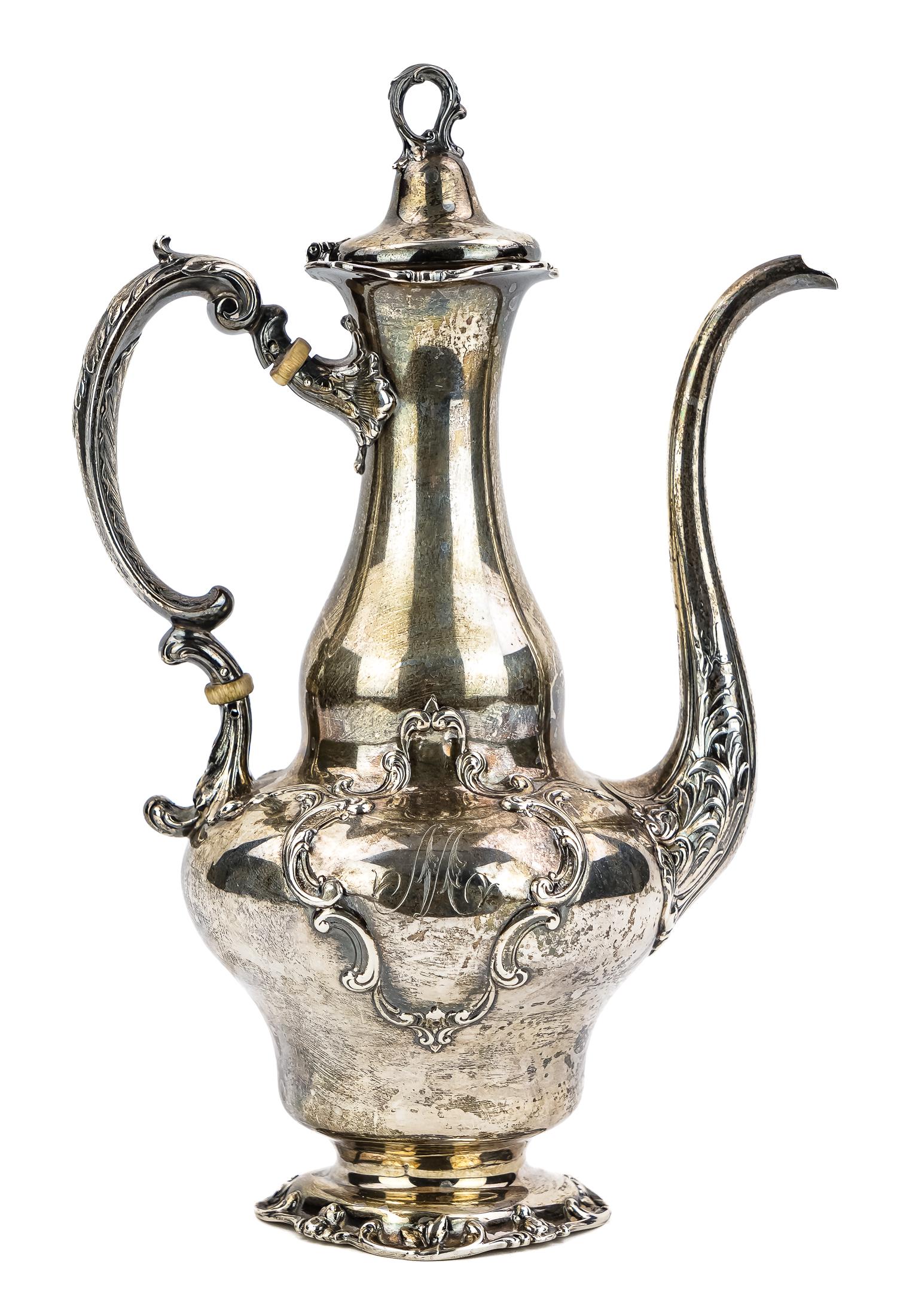 Gorham Rococo Repousse Sterling Cocoa Pot (1 of 4)