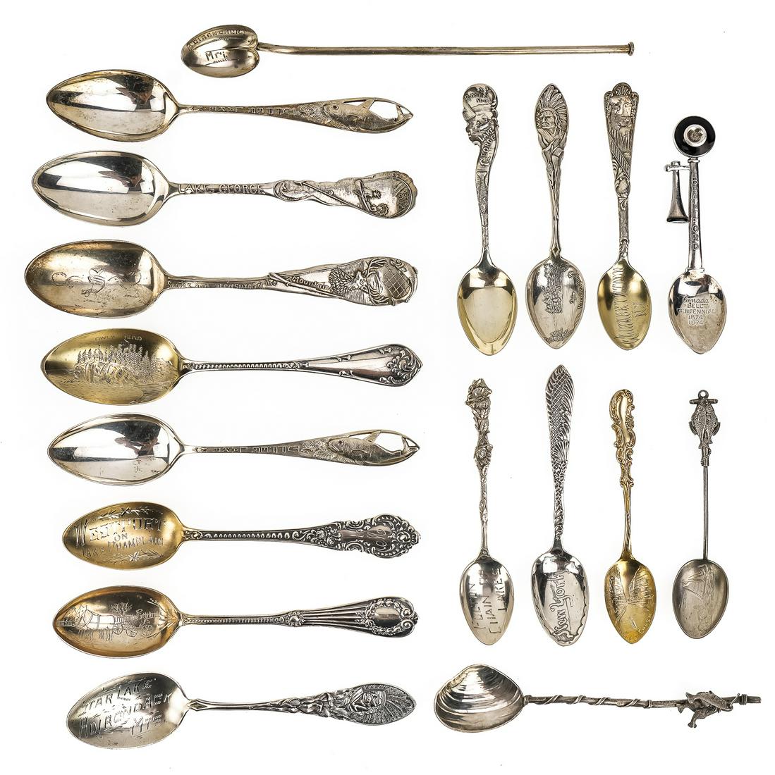 18 Adirondack Related Sterling Souvenir Spoons (1 of 1)