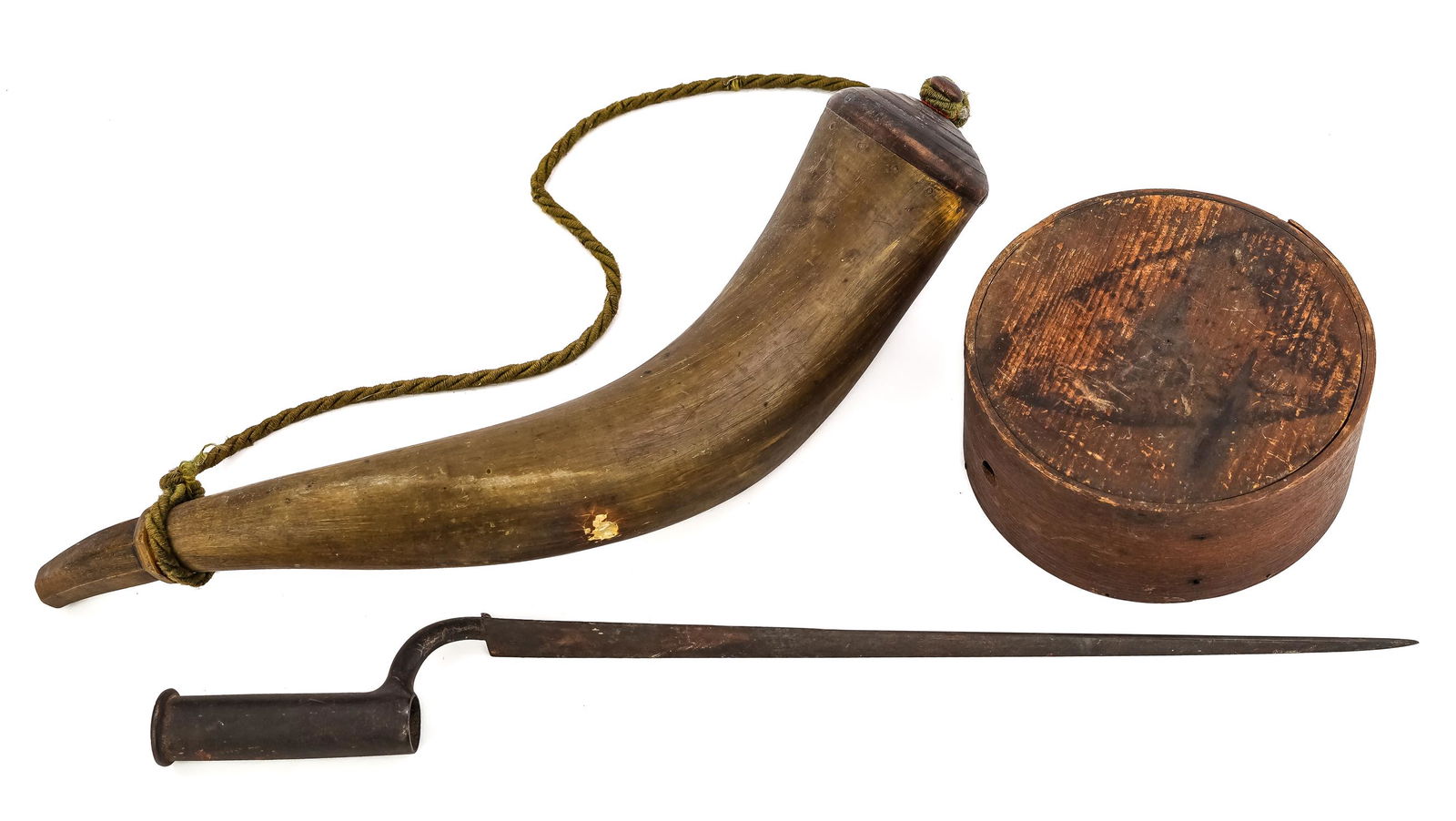 British Triangular Bayonet, Canteen, Powder Horn (1 of 5)