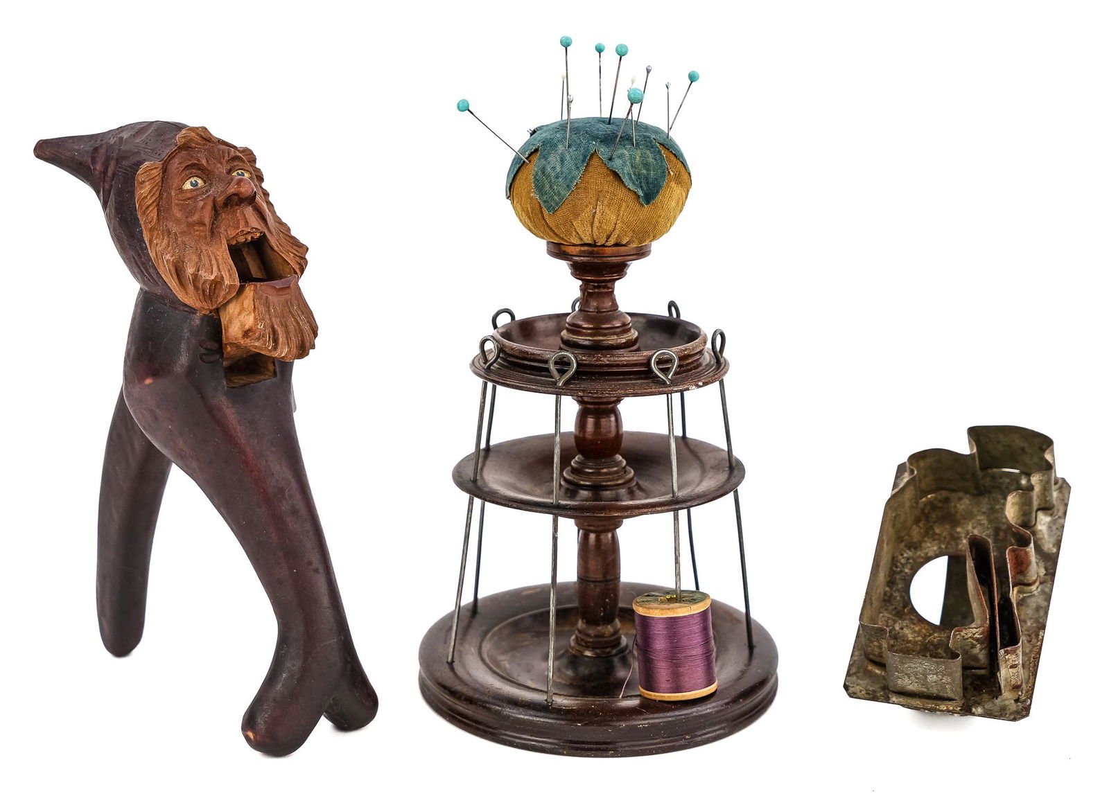 Early Tin Cookie Cutter, Nutcracker, Sewing Stand (1 of 4)