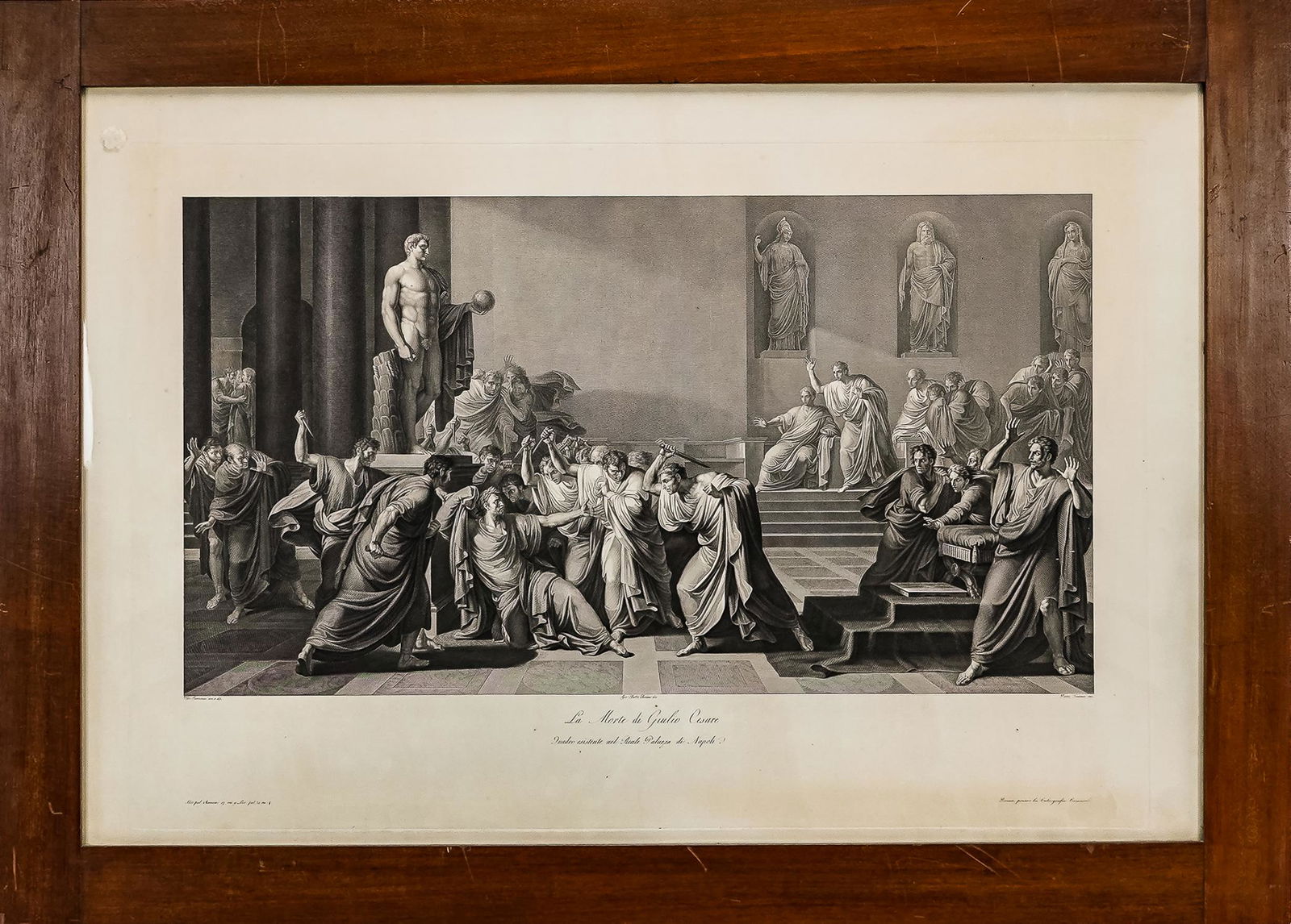 Etching after Camuccini: "La Morte du Giulio Cesare" (1 of 3)
