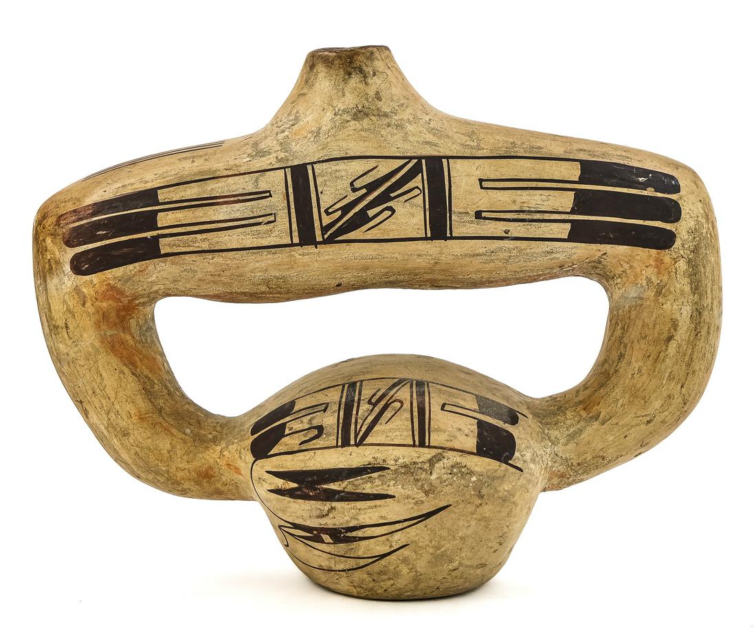 Rare 19th c Acoma Pueblo Canteen (1 of 6)