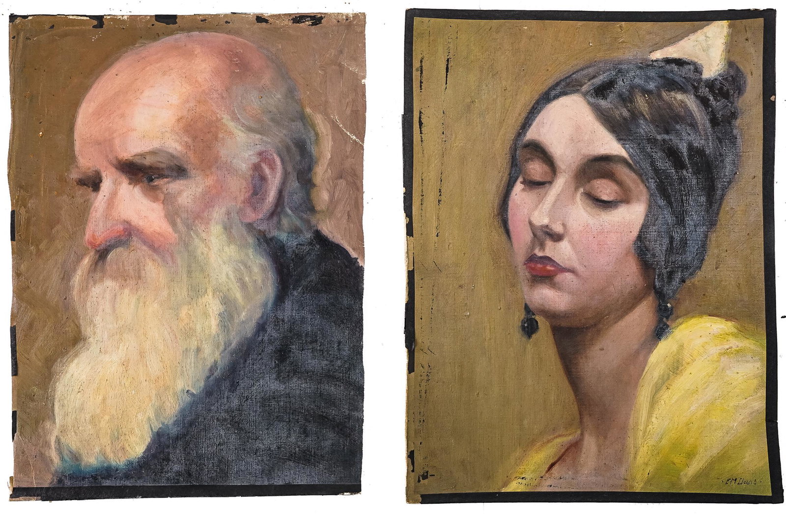 Ethel M. Davis (Am 20th c ) Two Portrait (1 of 2)