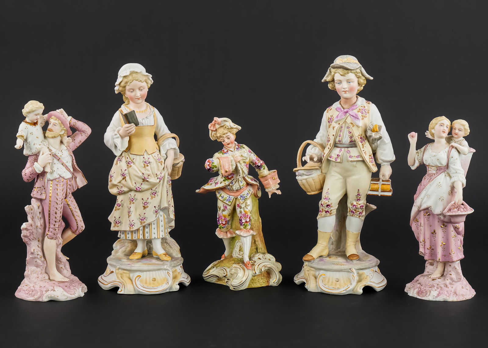 Collection of 5 Bisque Porcelain Figurines (1 of 3)