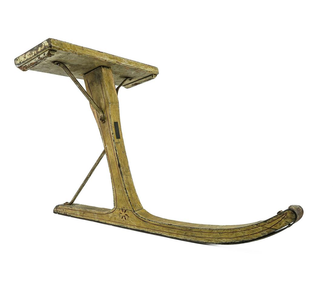 Vintage Jack-Jumper Skiing Toy: Vintage Jack-Jumper, Pritchard & Co, Adams, MA decal, ski length 31"