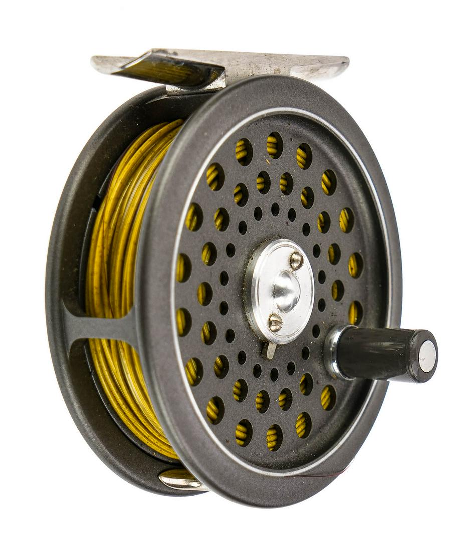 Hardy JLH Fly Reel: Fine Hardy JLH 2 3/4 fly reel. Very good condition, blue & tan Hardy leather case.