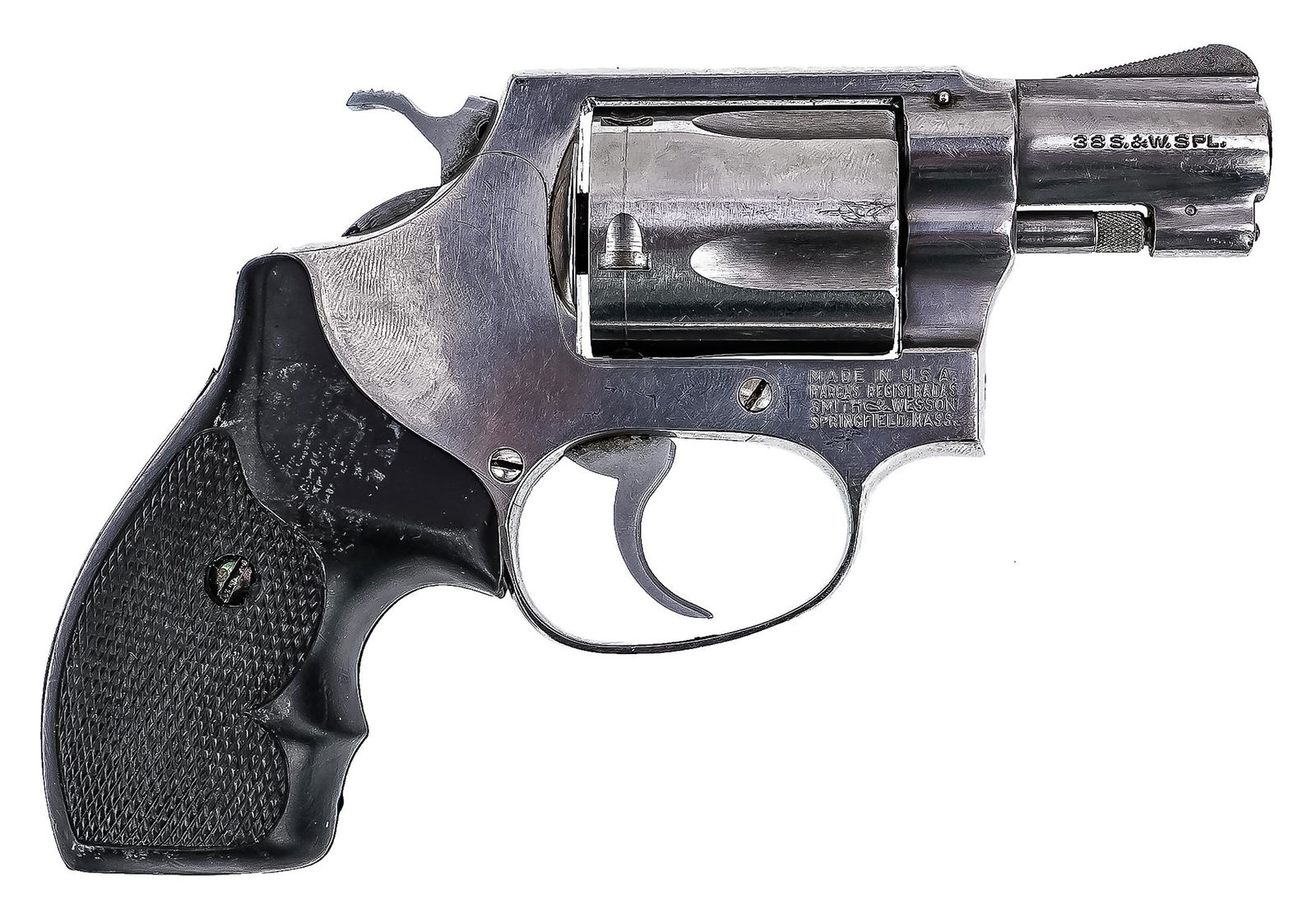 Smith and Wesson Model 60 Revolver in .38 S&W: Smith and Wesson Model 60 Revolver in .38 Smith and Wesson Special. With 1.5" barrel later rubber grips - THIS FIREARM REQUIRES A 4473 BACKGROUND CHECK OR FFL/C&R TRANSFER. PLEASE CHECK LOCAL LAWS PRI