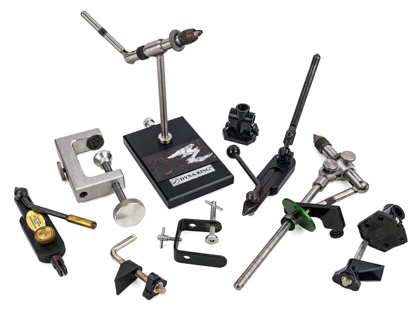 Dyna-King Fly Tying Vices: Dyna-King Fly Tying Vices including one table top vice and one table clamp vice Collection of Rhey Plumley