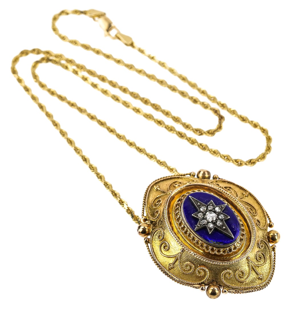 Victorian 14k & Diamond Pendant (1 of 5)