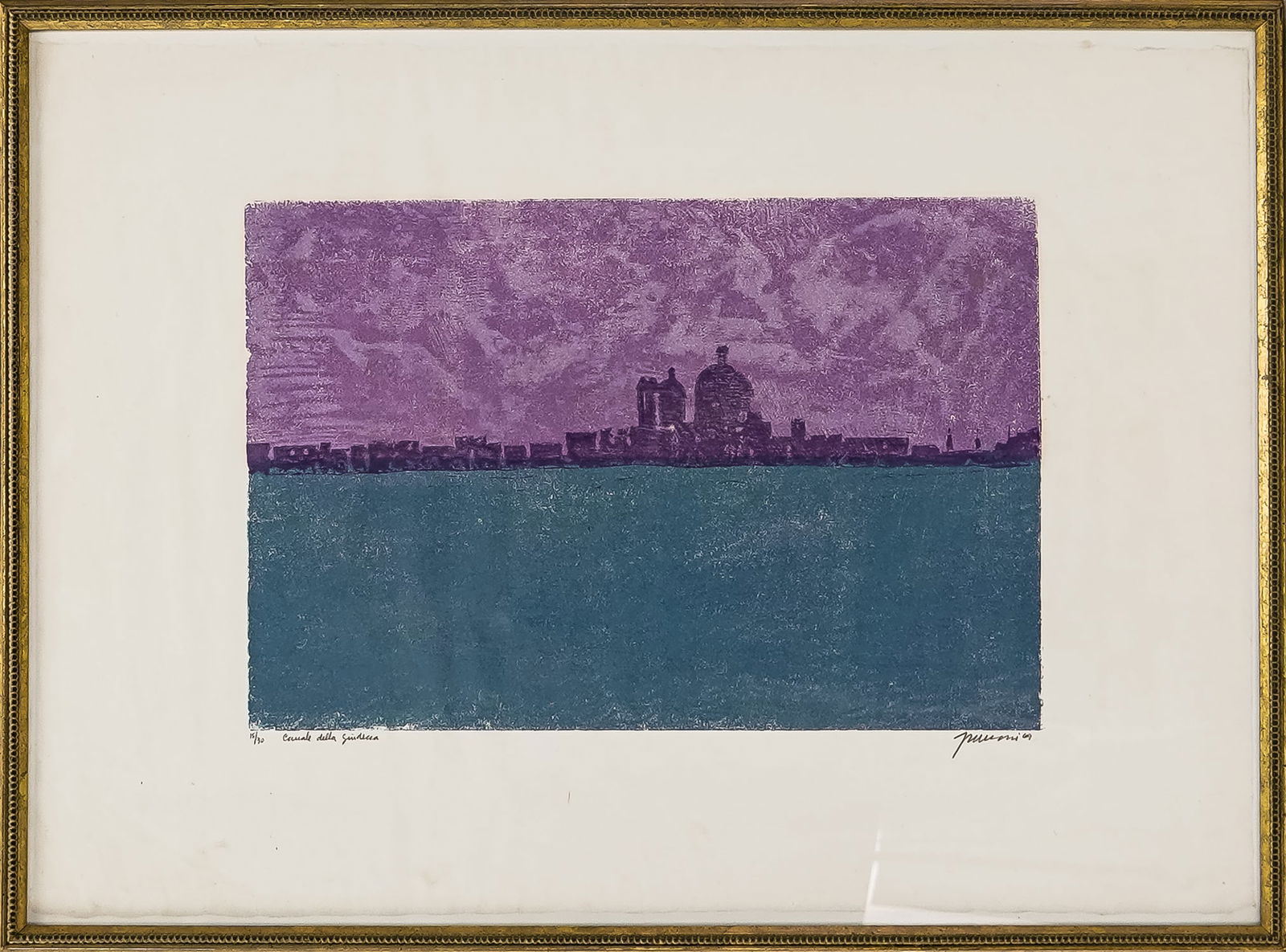 Antonio Frasconi (IT/AR 1919-) Venice: Antonio Frasconi (Italian/ Argentina 1919-) Venice - Canale della Giudecca 15/30 woodblock on paper signed lower right plate - 13 x 18" 23 x 31" as framed.