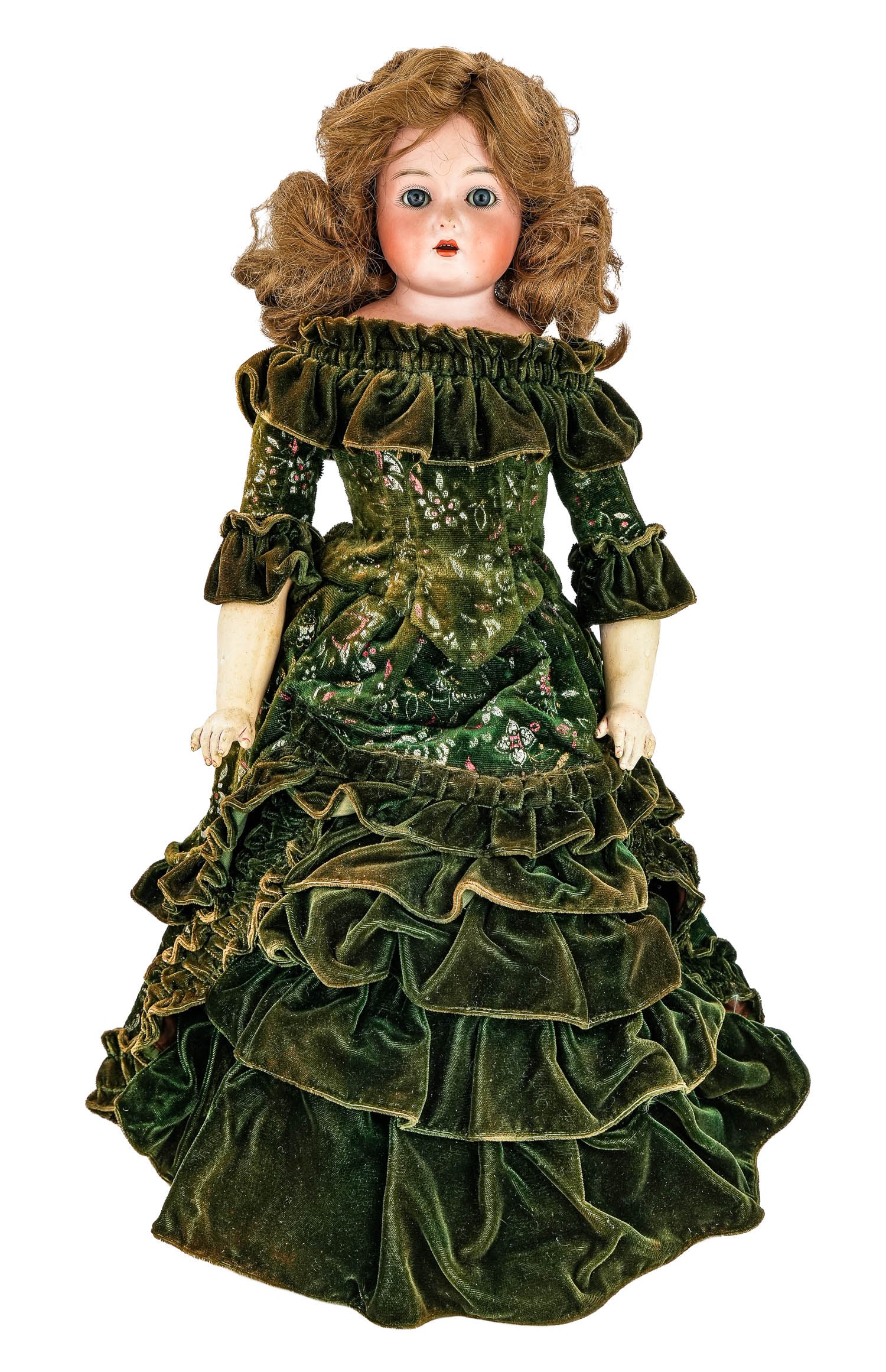 24" Kammer & Reinhardt 245 Shoulderhead Doll: 24" Kammer & Reinhardt K*R 245 shoulderhead doll, sleep eyes, open mouth with 4 teeth, jointed kid body with bisque forearms