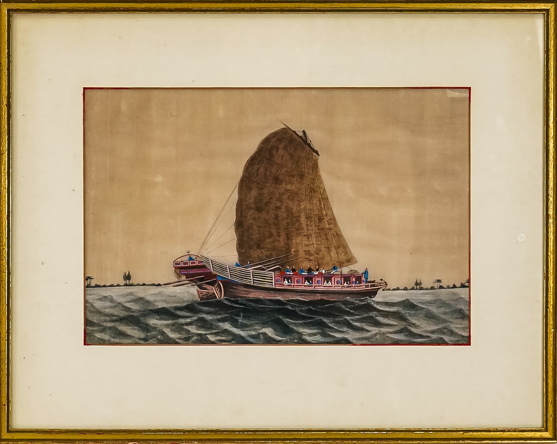 Four Chinese 19th c paintings on rice paper (1 of 5)