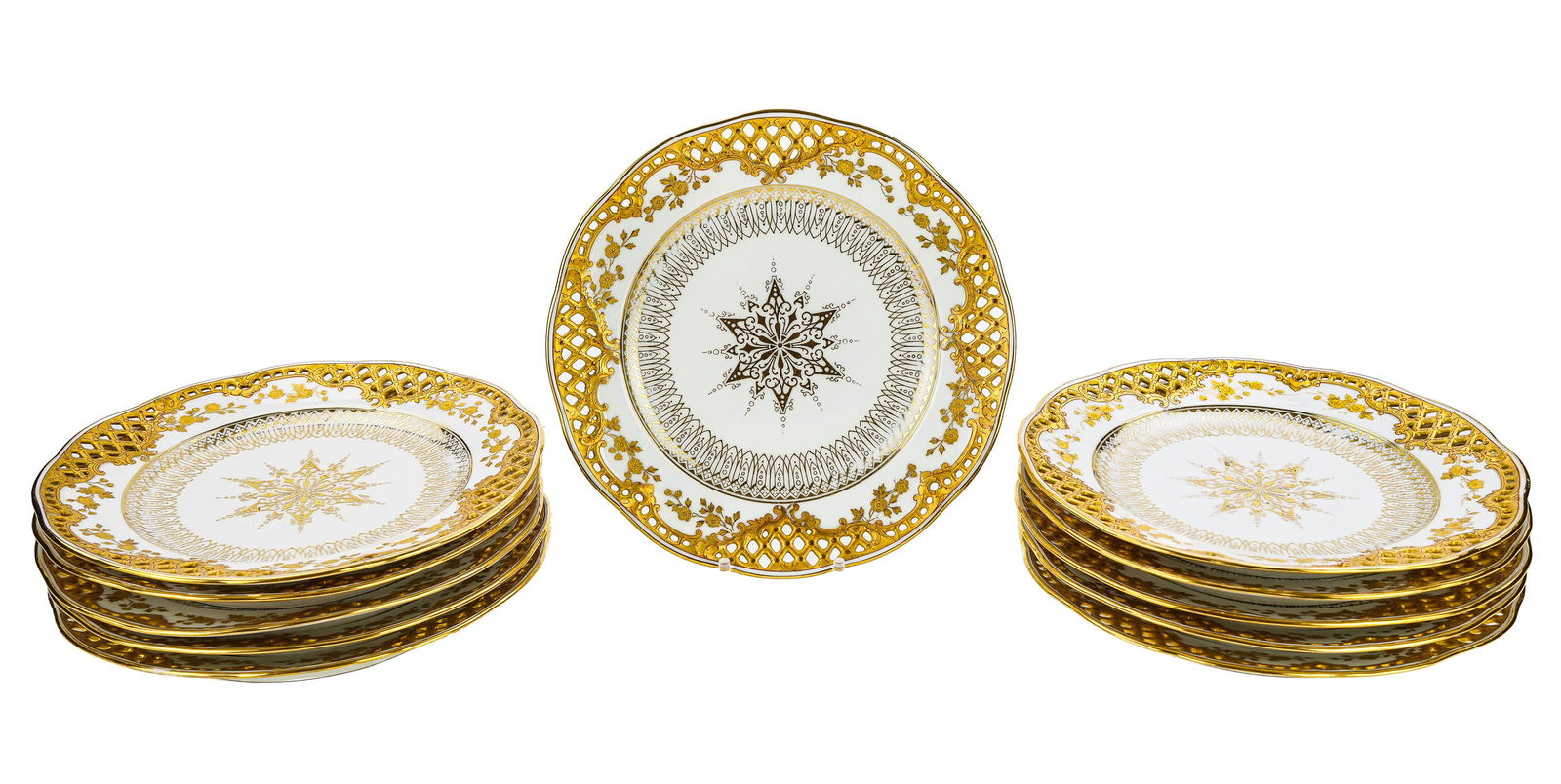 11 Dresden Reticulated Porcelain Plates (1 of 3)