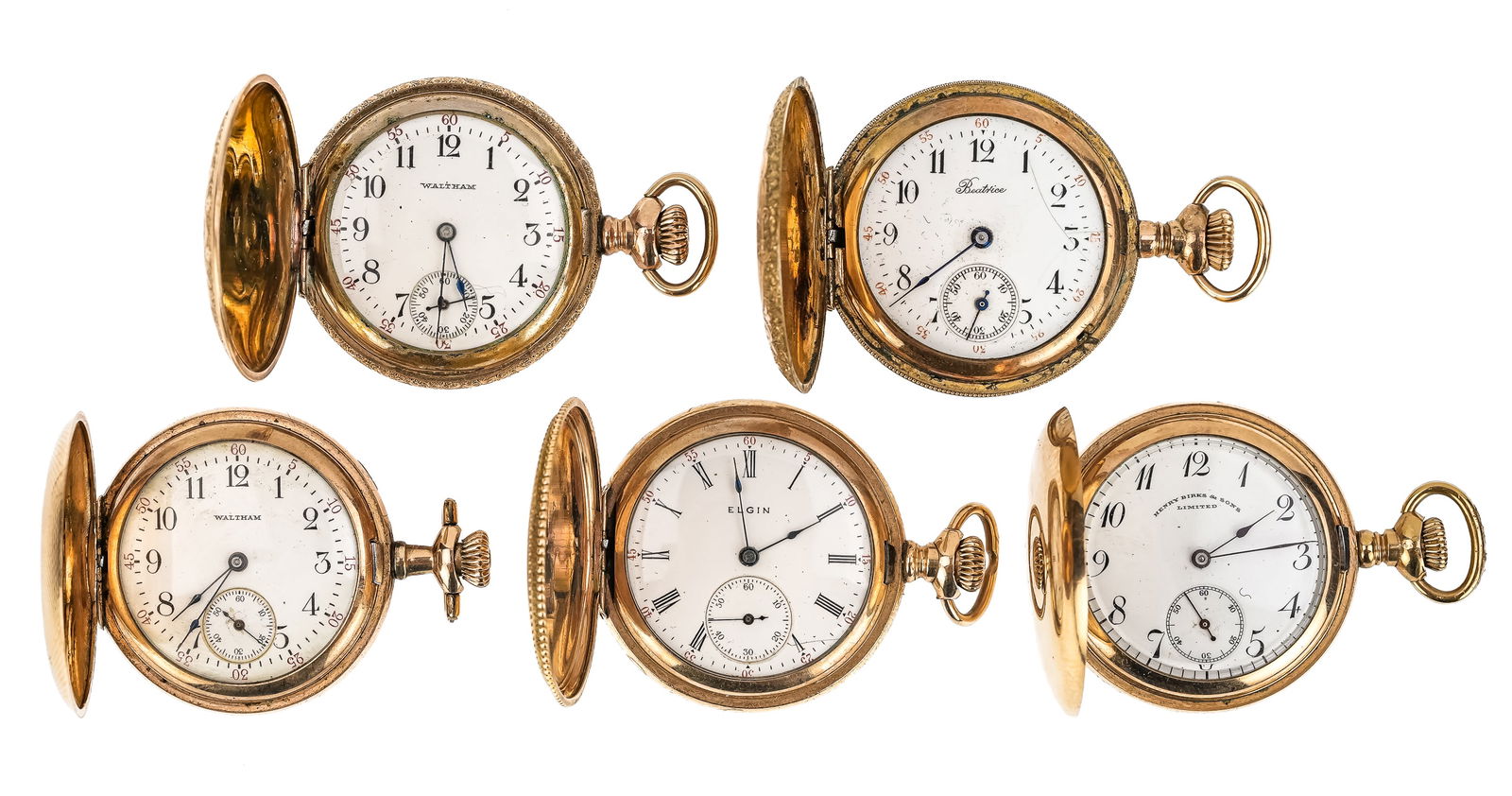 5 Elgin, Waltham, Birks Hunter Case Pocket Watches (1 of 4)