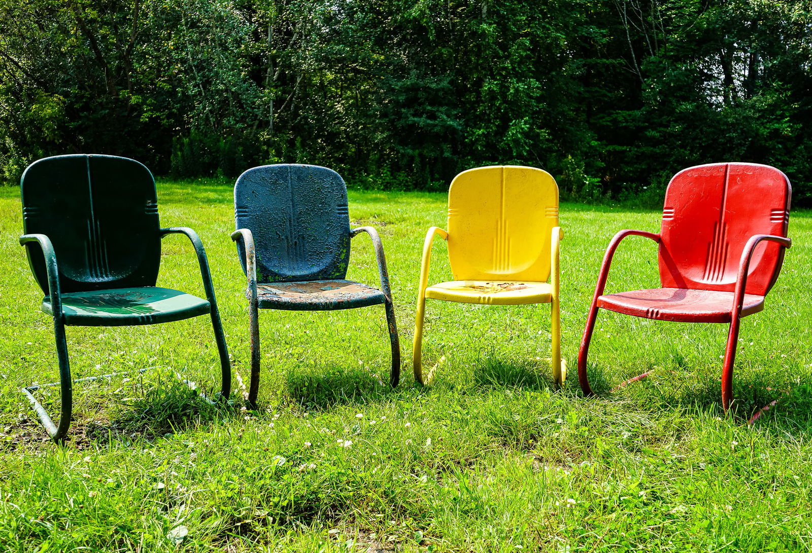 Set of Four Circa 1960 Spring Chairs (1 of 2)