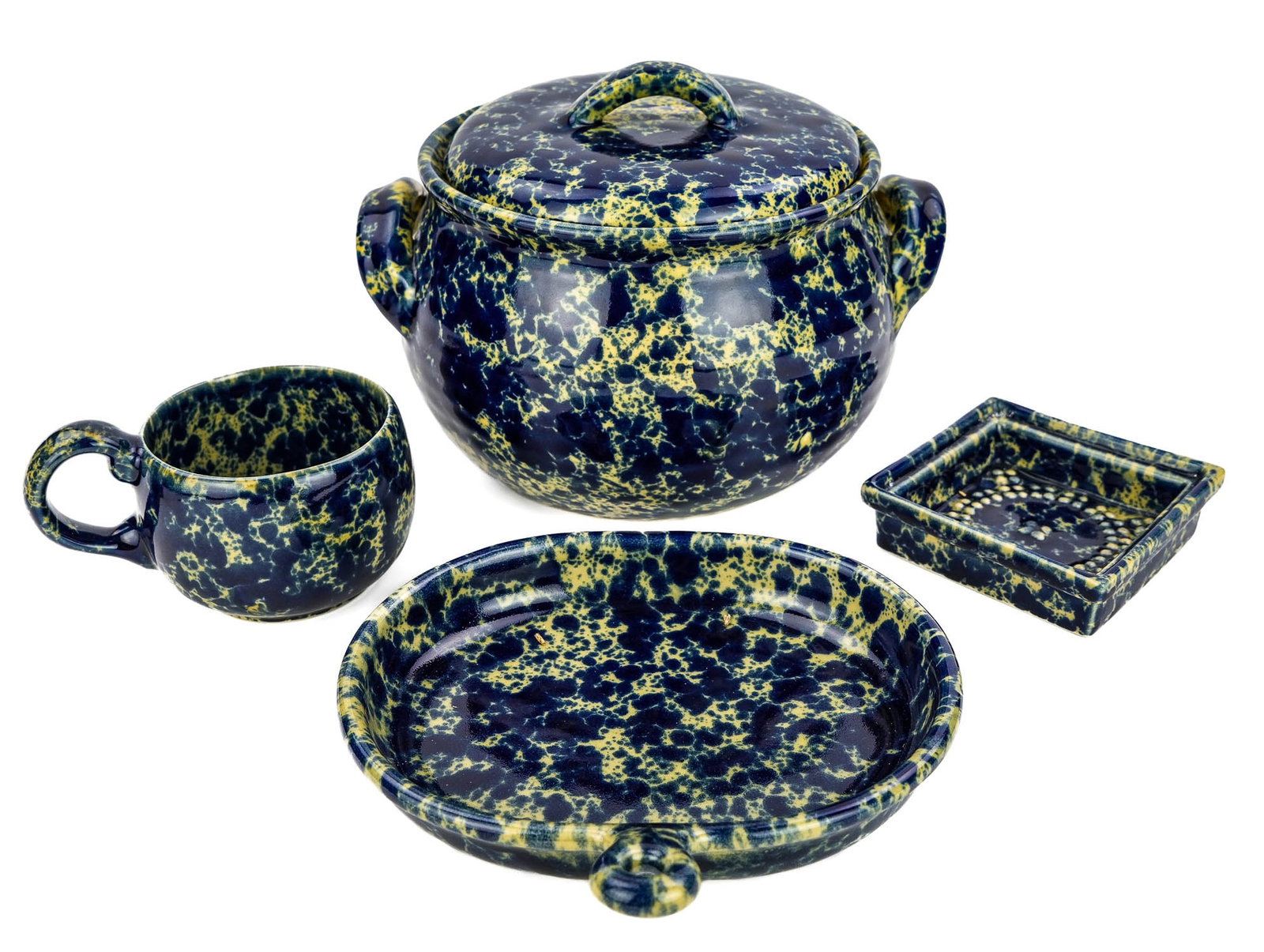 18 pcs. Bennington Potters Blue Agate Tableware (1 of 4)